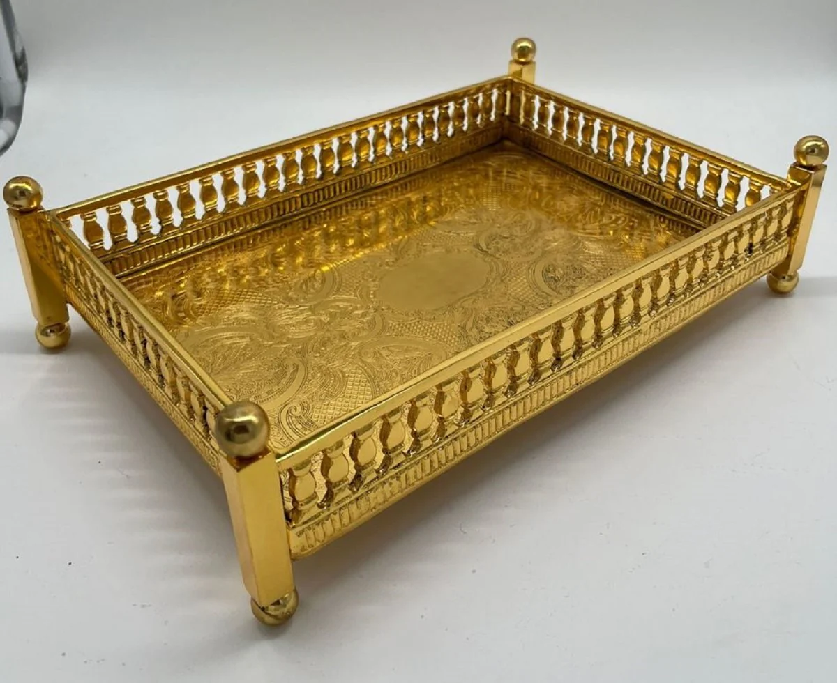 Luxus Messing Serviertablett Gold 32 cm