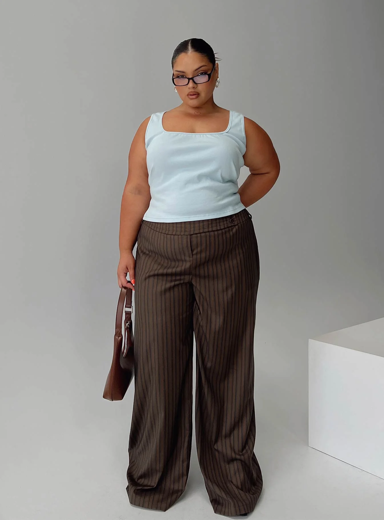 Cedars Low Rise Pant Brown Stripe Curve