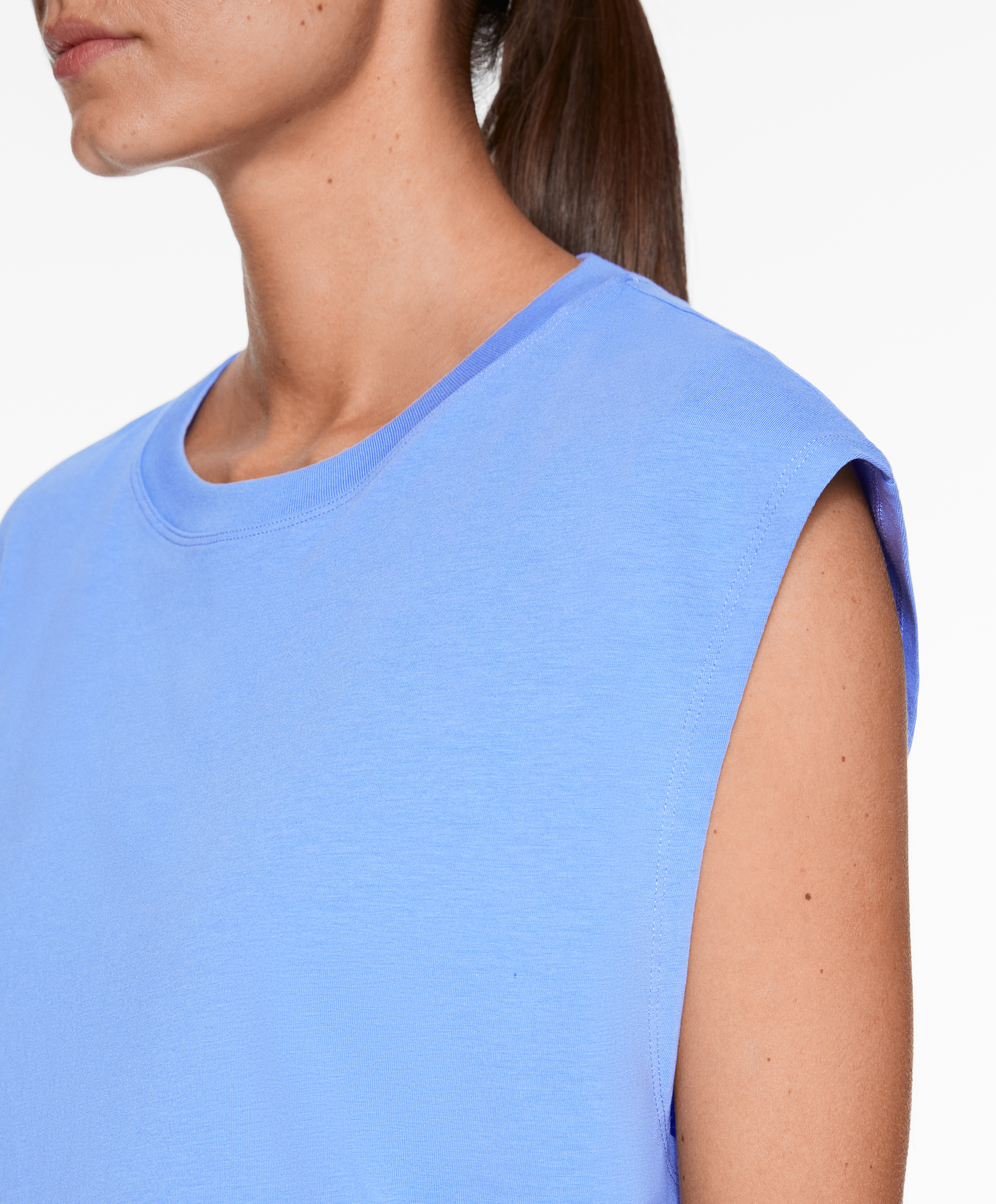 OYSHO Cotton blend sleeveless seamless T-shirt
