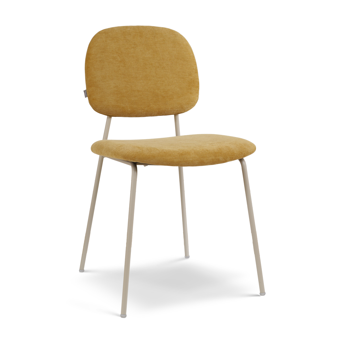 Eetkamerstoel Jasmijn warm oker  - grijsbeige onderstel