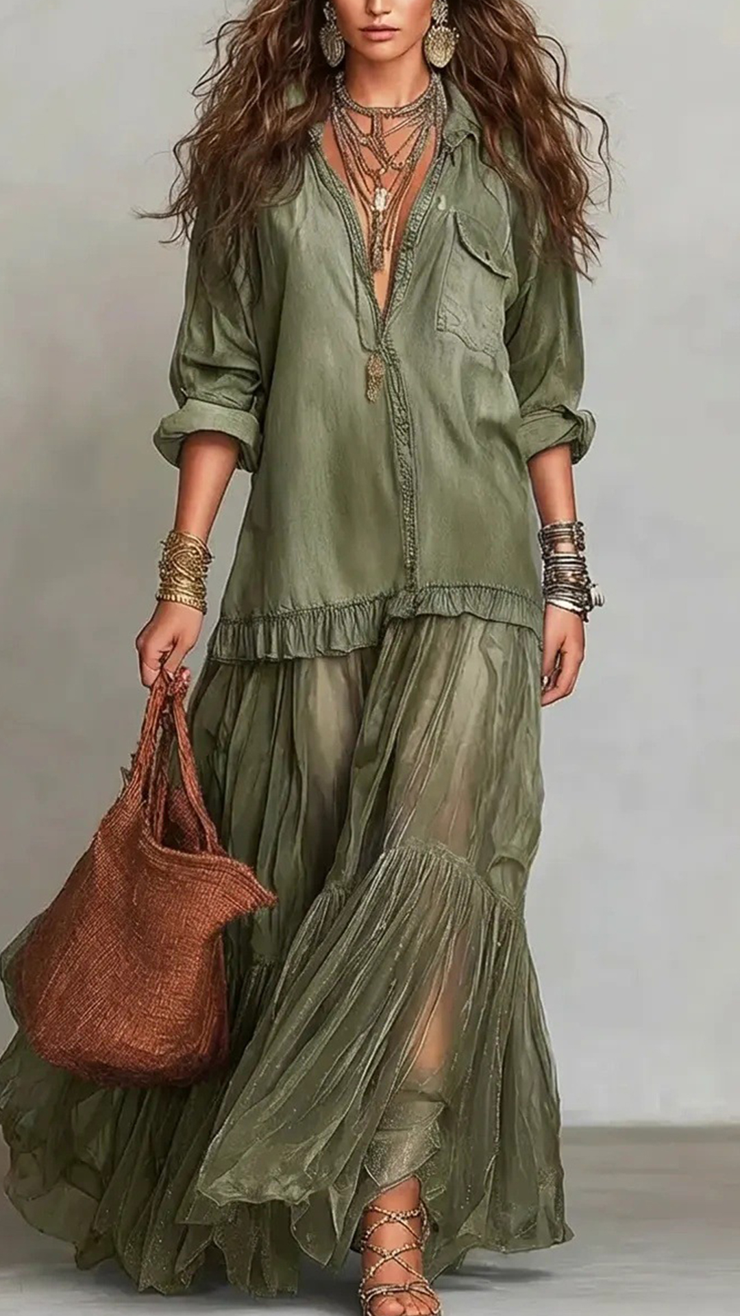 Women's Cotton-Blend Denim-Look Shirt Dress - Nordfashionstorm - Women's Clothing, Fashion for You - Nordfashionstorm.com