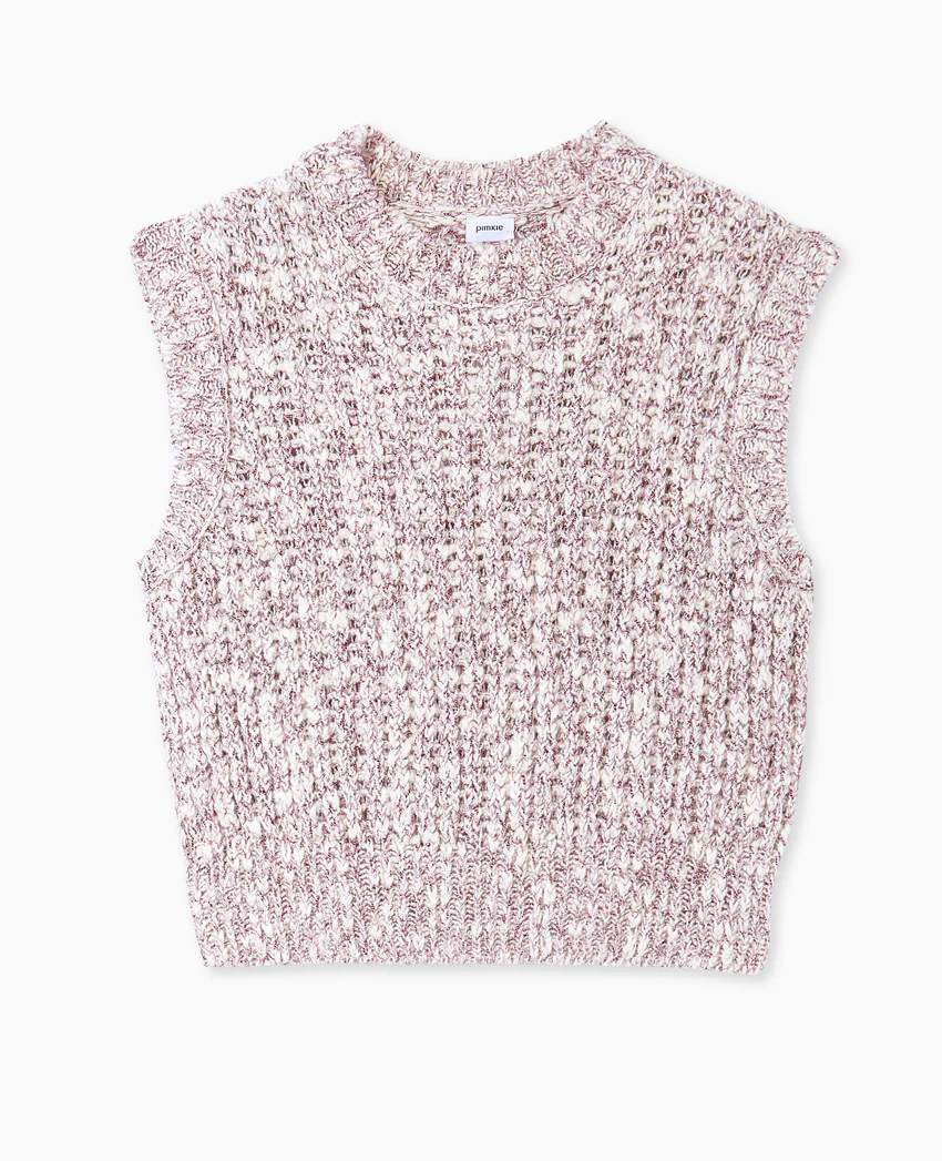Pimkie Pull sans manches en maille moulinée