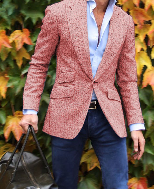 Daily Lapel Collar Pockets Design Single Breasted Blazer