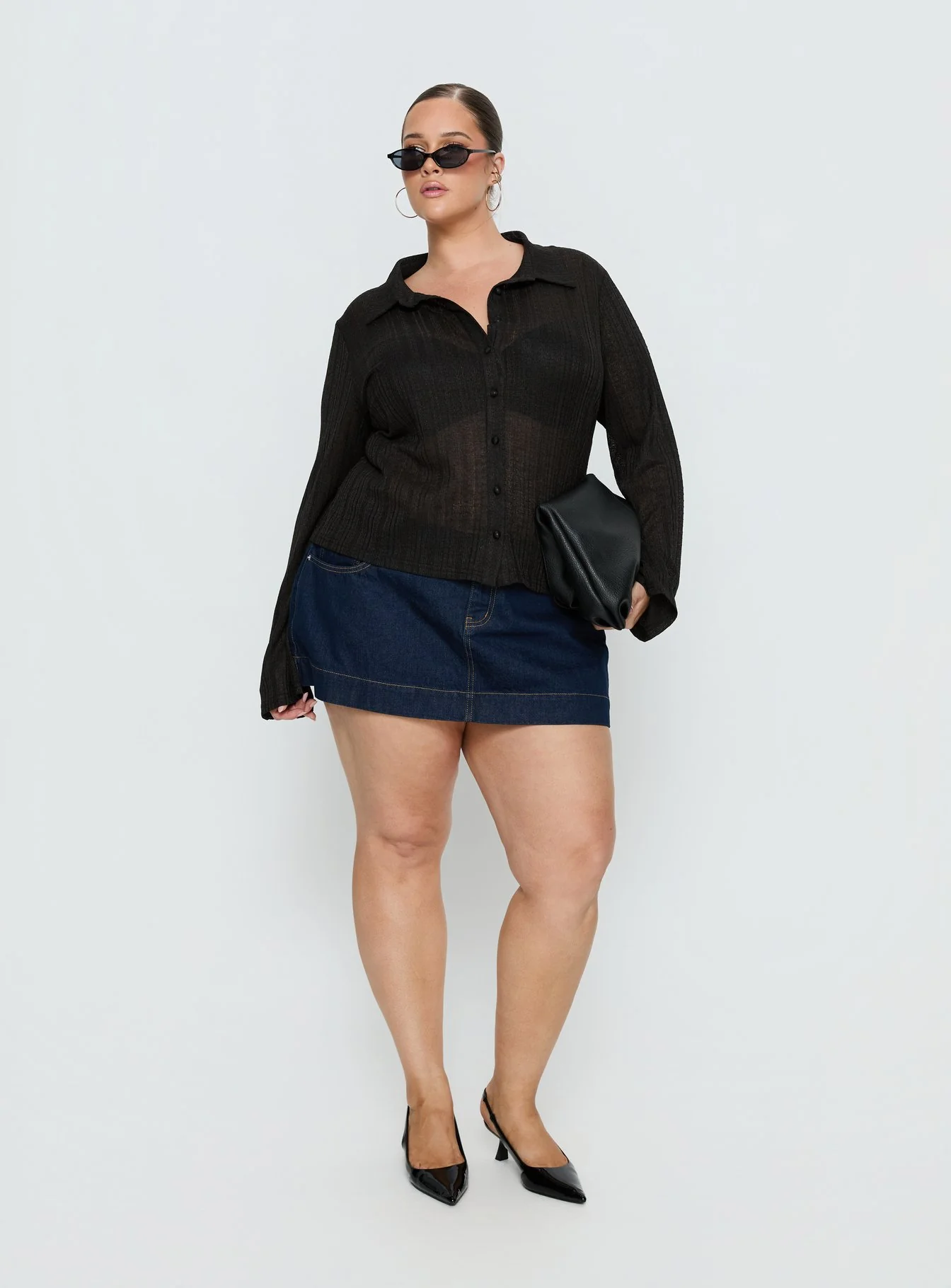 When You Sleep Long Sleeve Top Black Curve