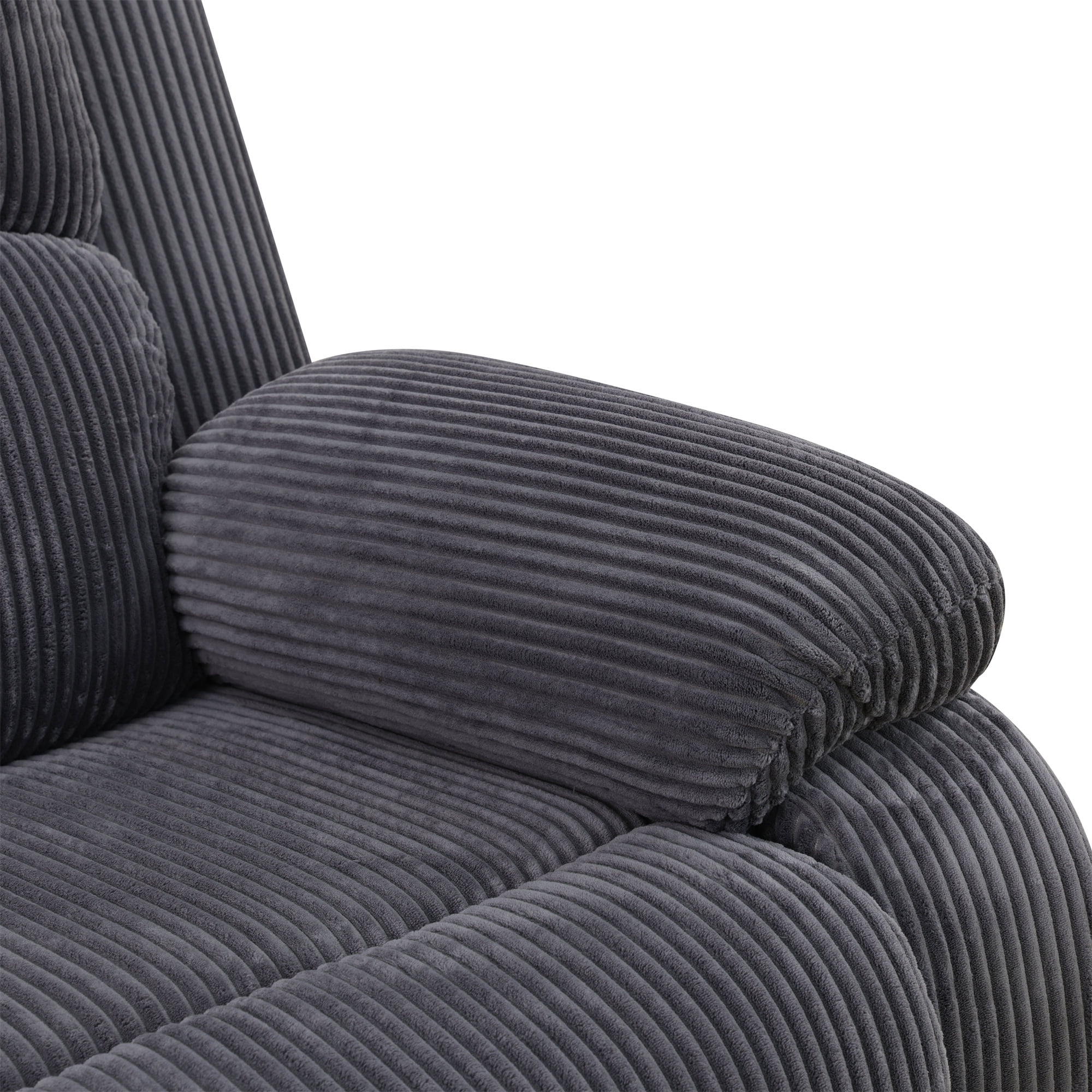 Aukfa 3 - Piece Recliner Sofa Set, 6 Seat Sectional Couch with Cup Holders&Storage Console, Gray