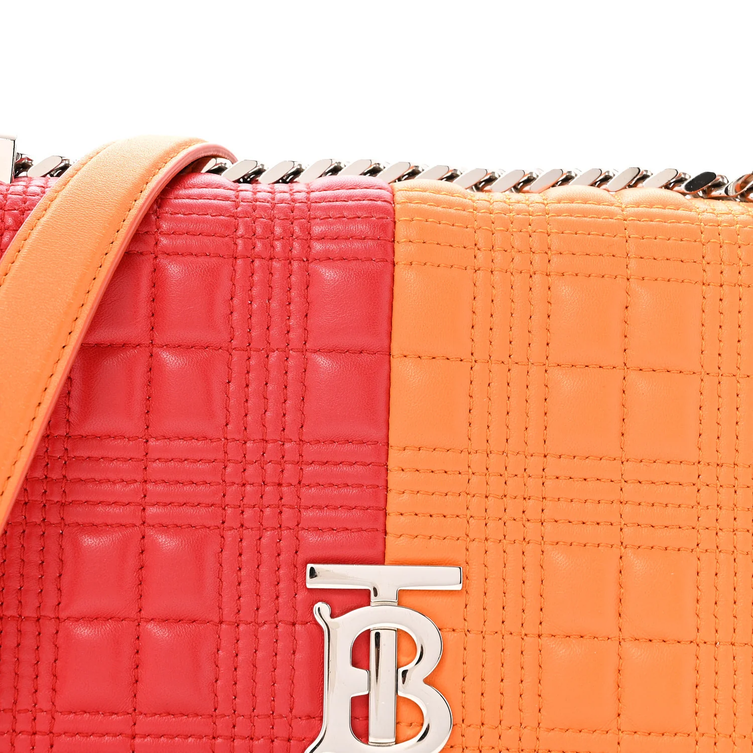Lambskin Quilted Small Lola Bag Bright Red Orange - Top Club
