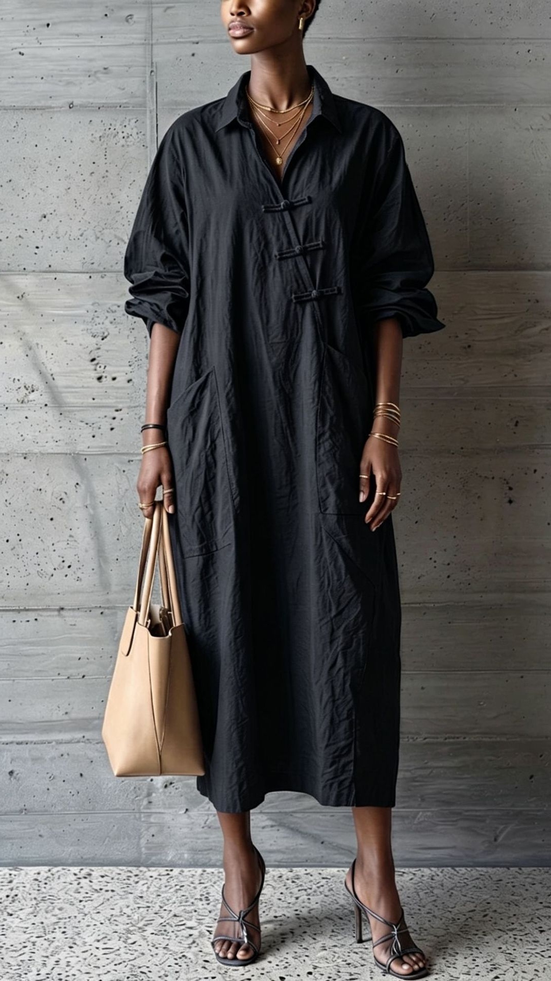 Women's cotton linen collared button-down shirt dress - Nordfashionstorm - Women's Clothing, Fashion for You - Nordfashionstorm.com