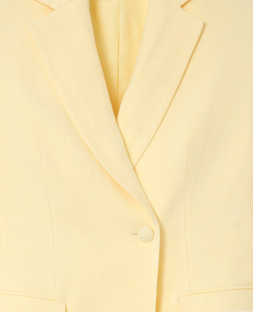 Pimkie Veste blazer long et cintré en tissu effet lin