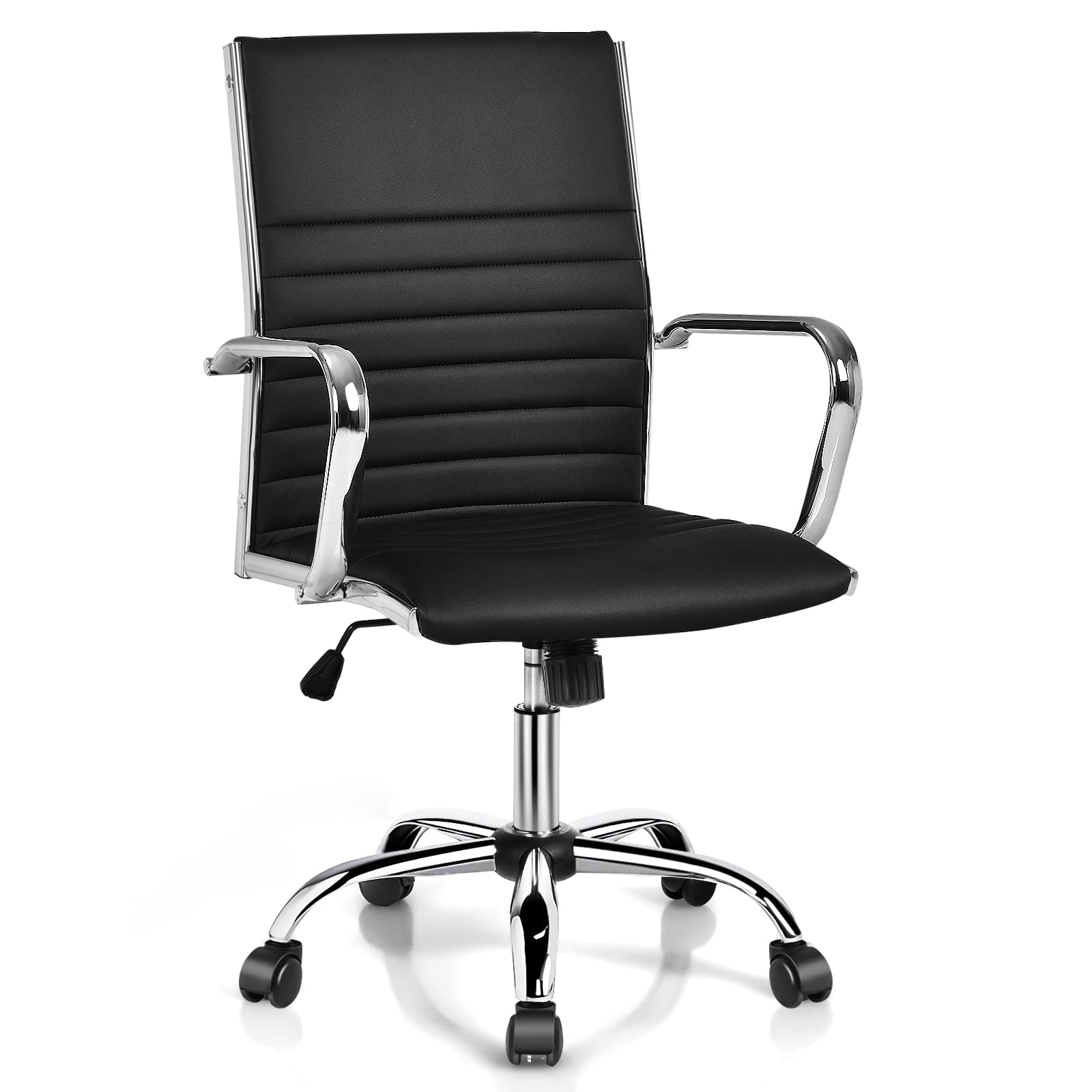BEFOUNDLOVELY Ribbed Office Chair, Swivel Mid Back Executive Conference Room Chairs
