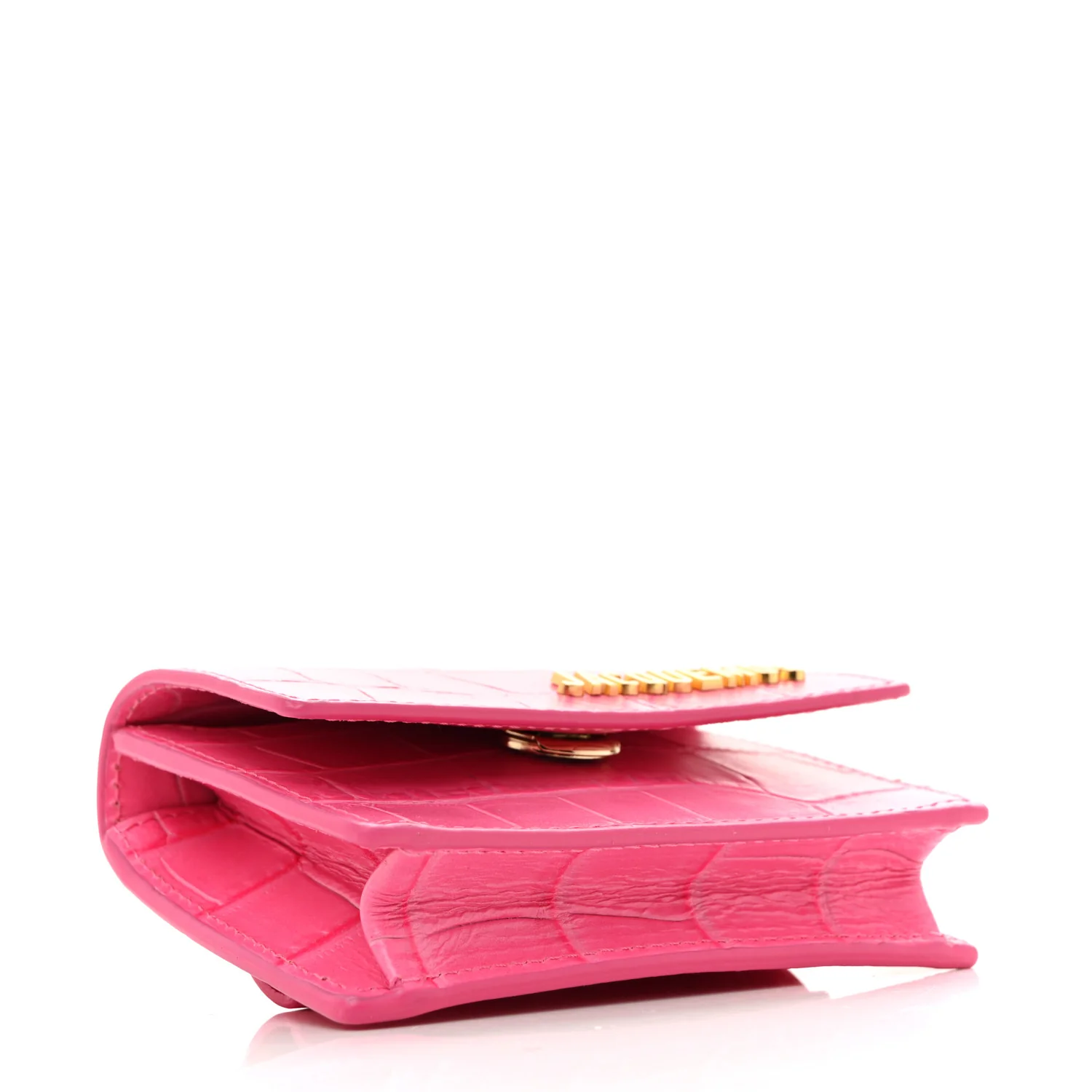 Calfskin Crocodile Embossed La Ceinture Bello Double Tour Belt Bag Pink - Top Club