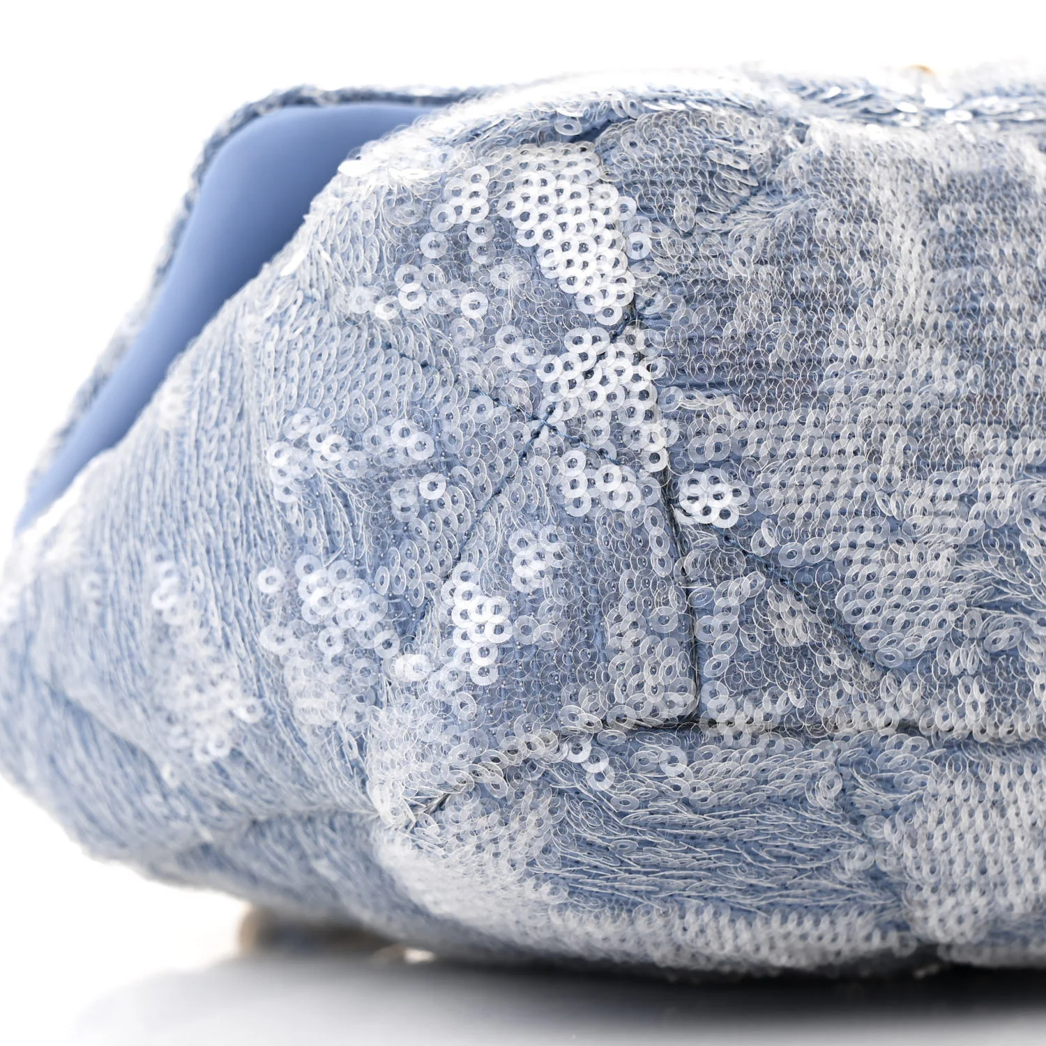 Sequin Quilted Medium Chanel 19 Flap Light Blue - Top Club