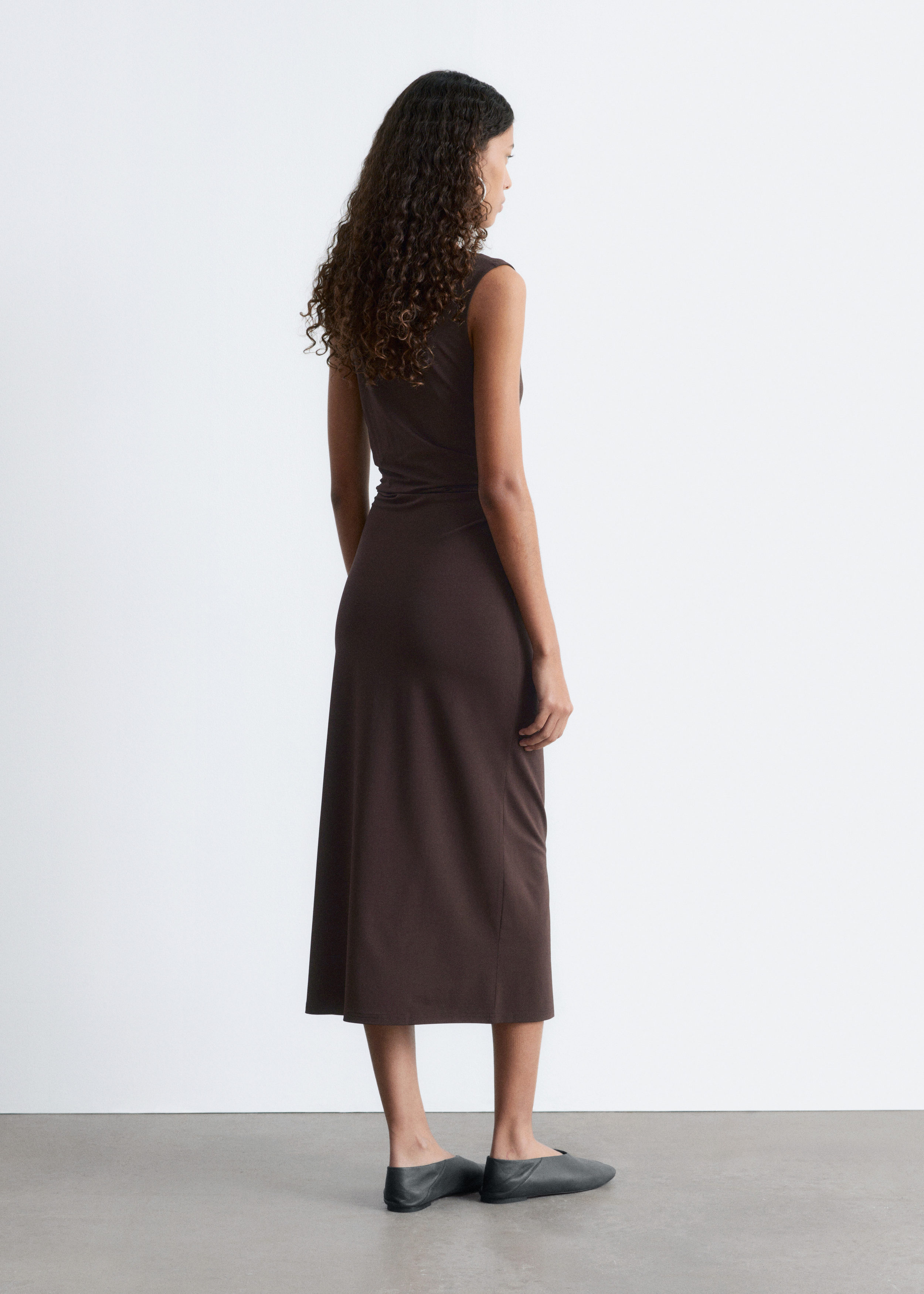 & Other Stories SLEEVELESS DRAPED MIDI DRESS