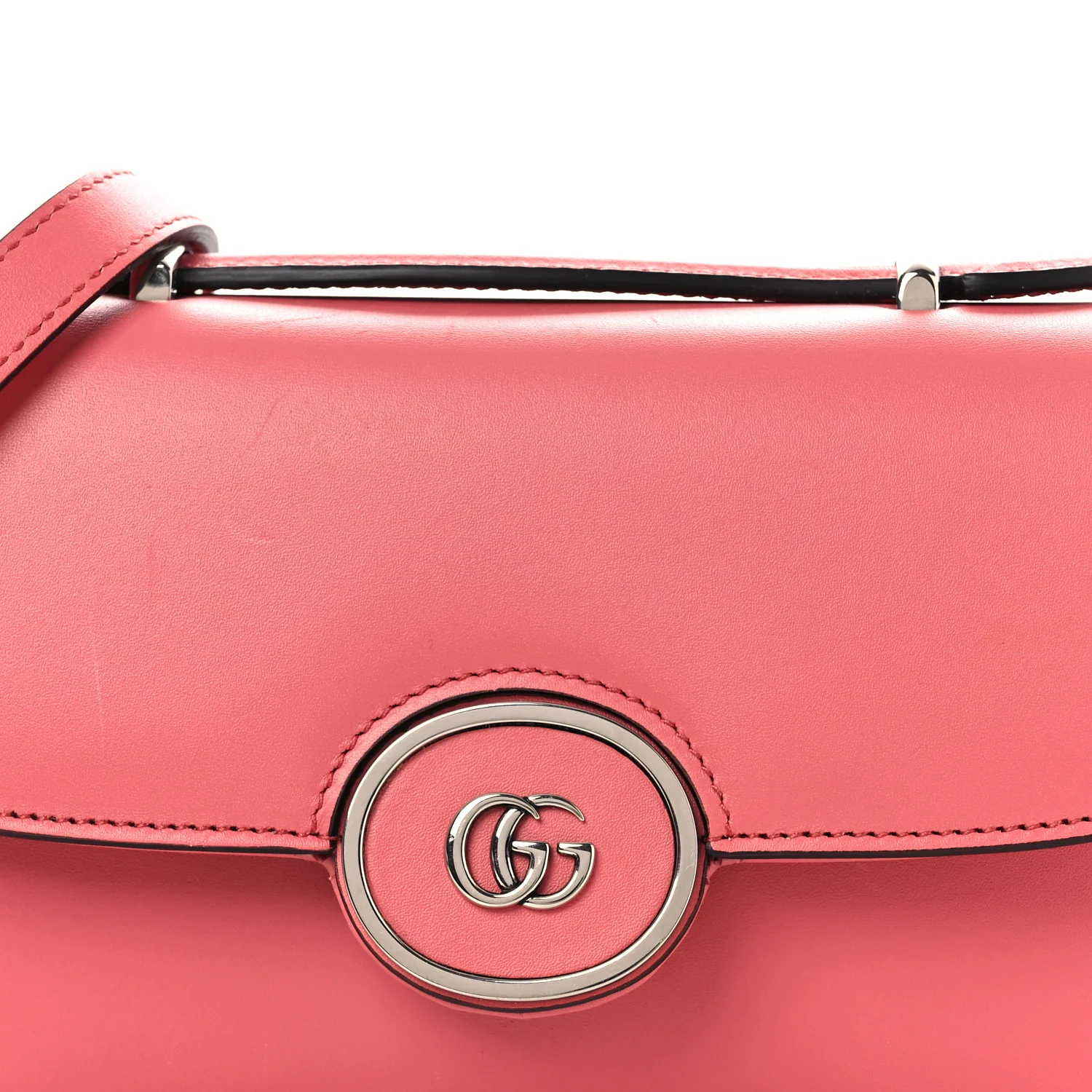 Senna Calfskin Petite GG Top Handle Shoulder Bag Pink - Top Club