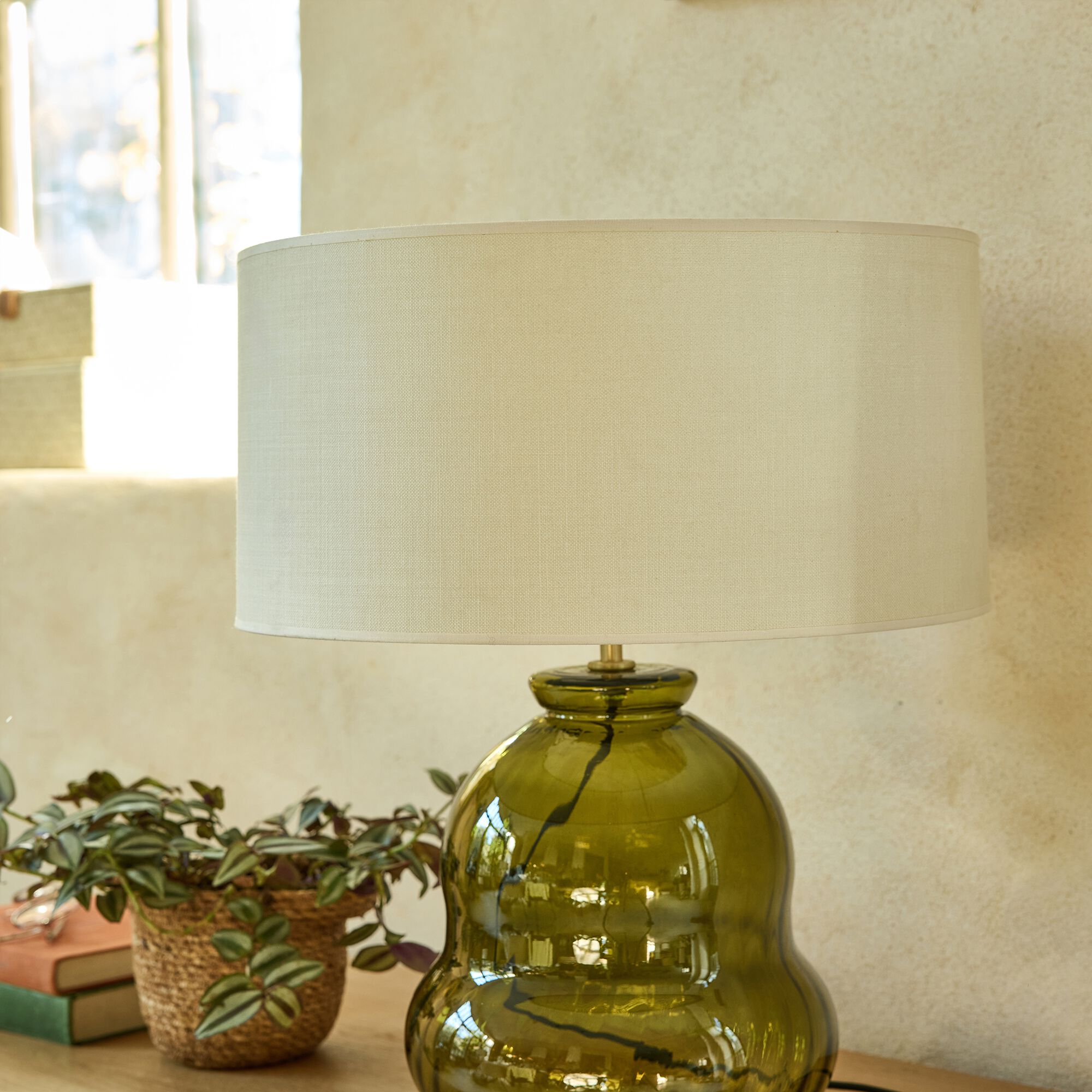 MISTRAL - Abat-jour cylindrique en coton D40cm - beige roucas