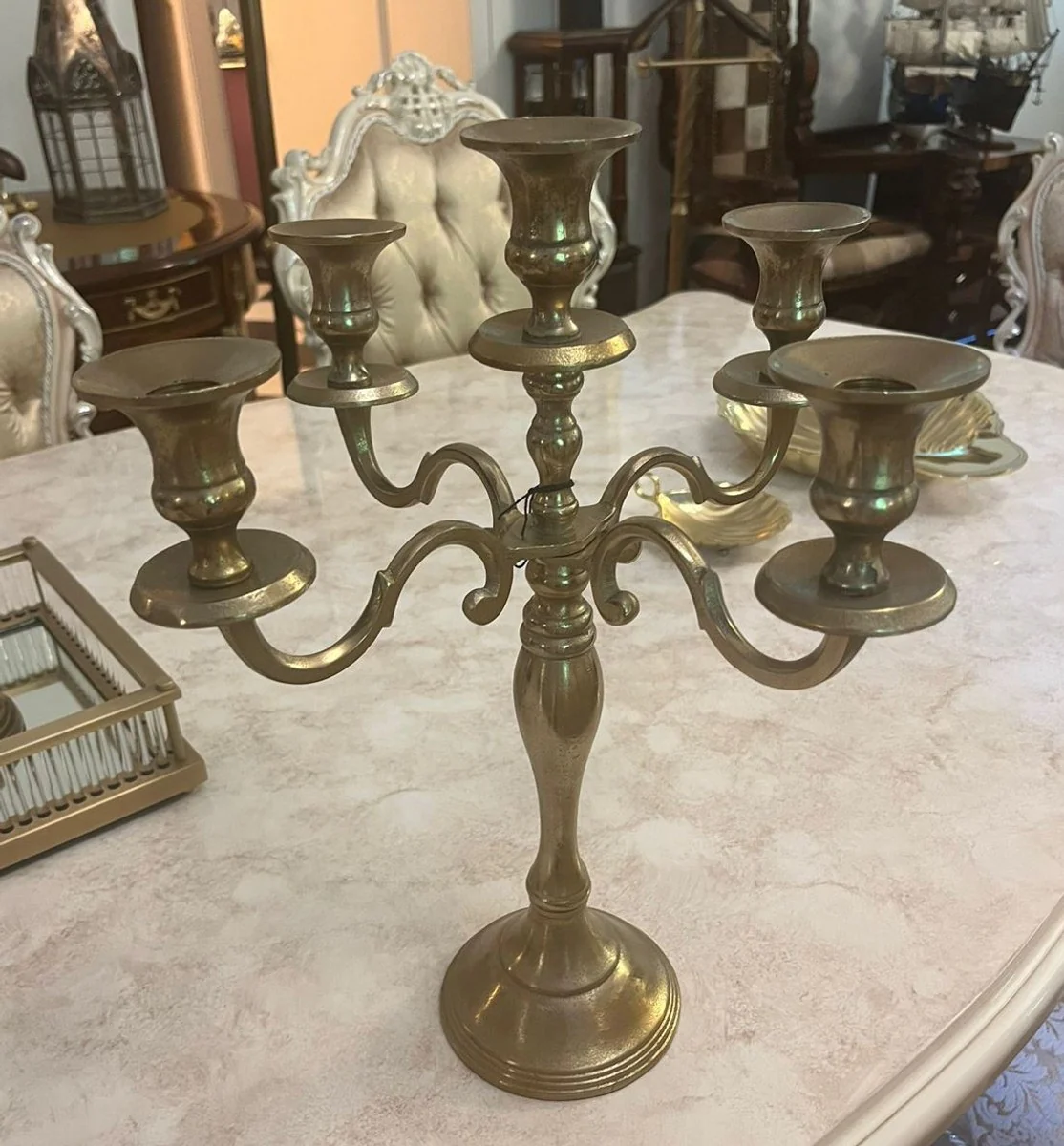 Baroque candle holder brass H. 43 cm - Baroque style decorative accessories