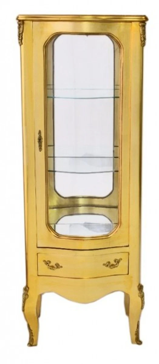 Baroque display cabinet gold 130 cm - display cabinet - living room cabinet