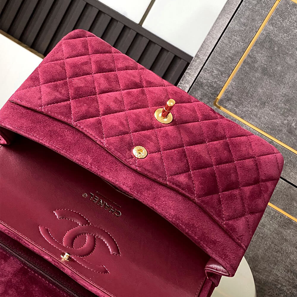 CHANEL Suede Classic Double Flap Handbag(HIGH-END GRADE) - Top Club