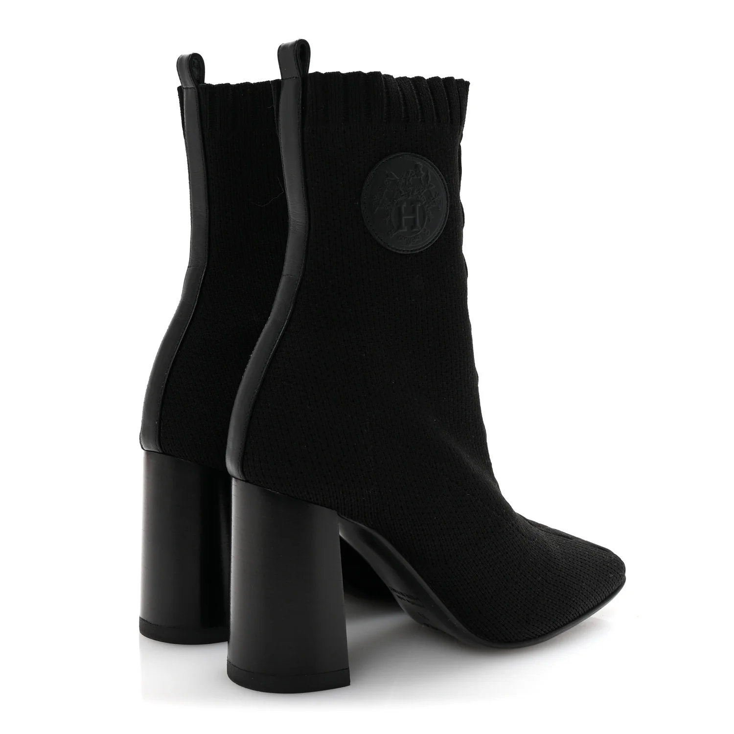 Knit Calfskin Volver 90 Ankle Boots 35 Black - Top Club