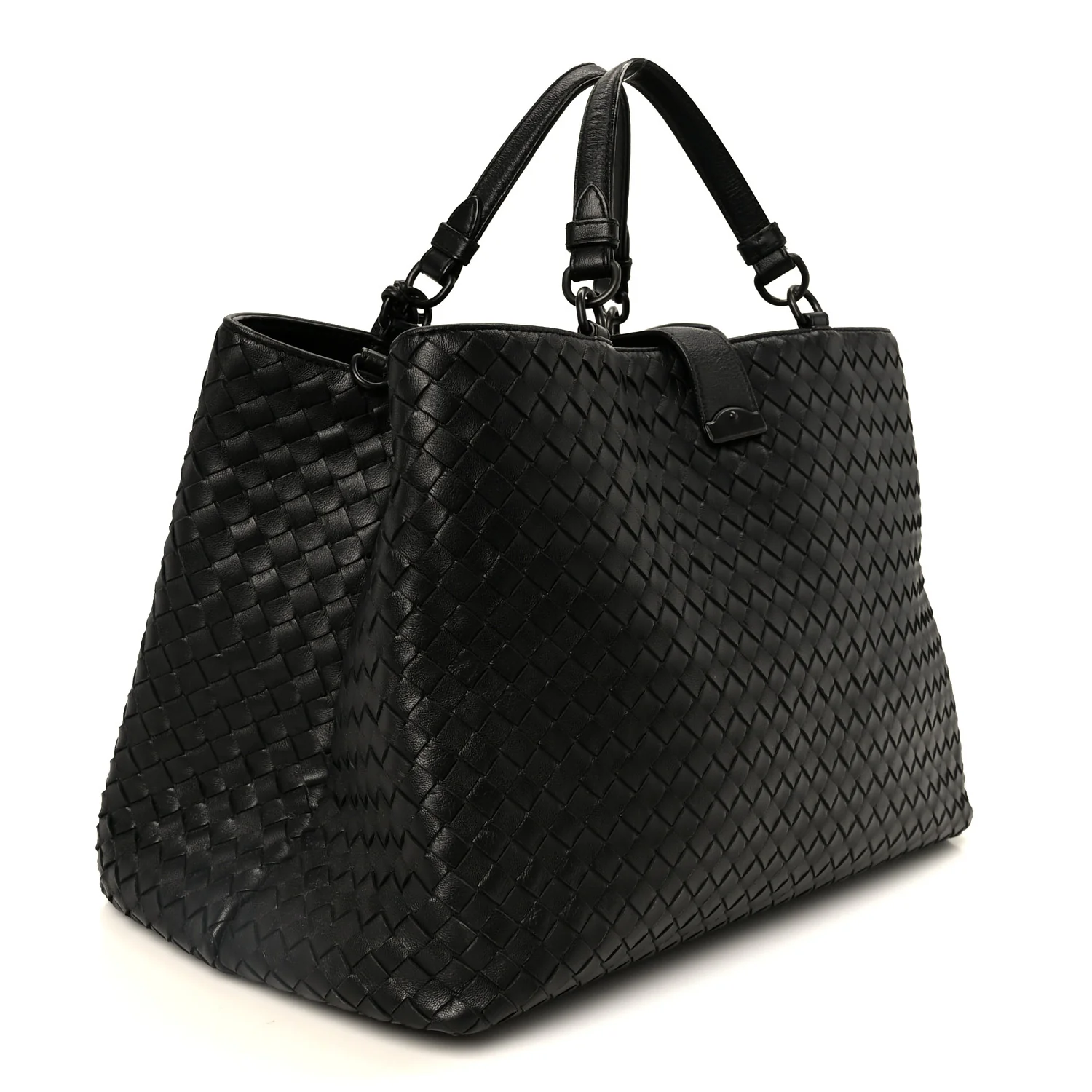Nappa Intrecciato Large Roma Tote Black - Top Club