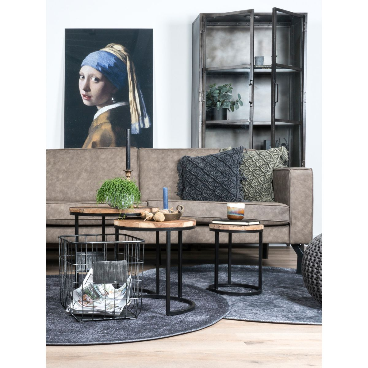 Vloerkleed Yves Antraciet Rond ø160 cm ø160 cm