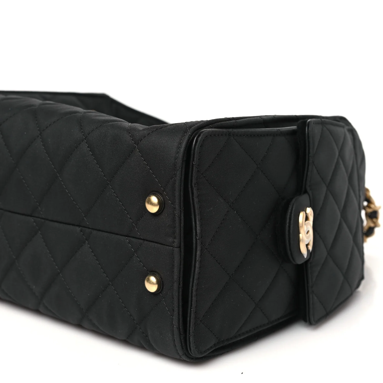 Canvas Quilted Small Chanel 25 Handbag Black - Top Club
