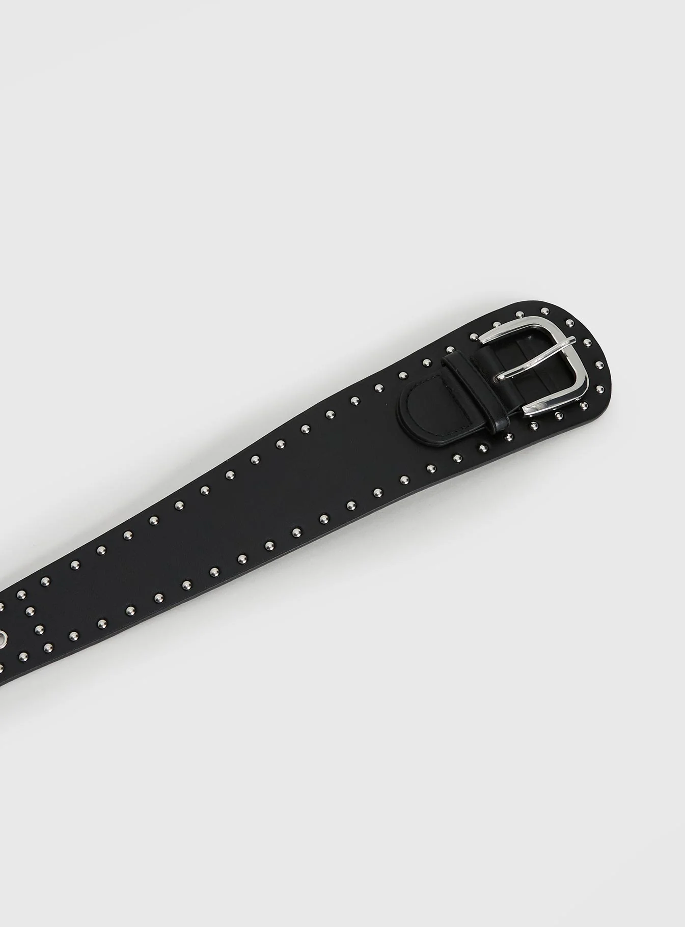 Main Thing Faux Leather Studded Belt Black / Silver