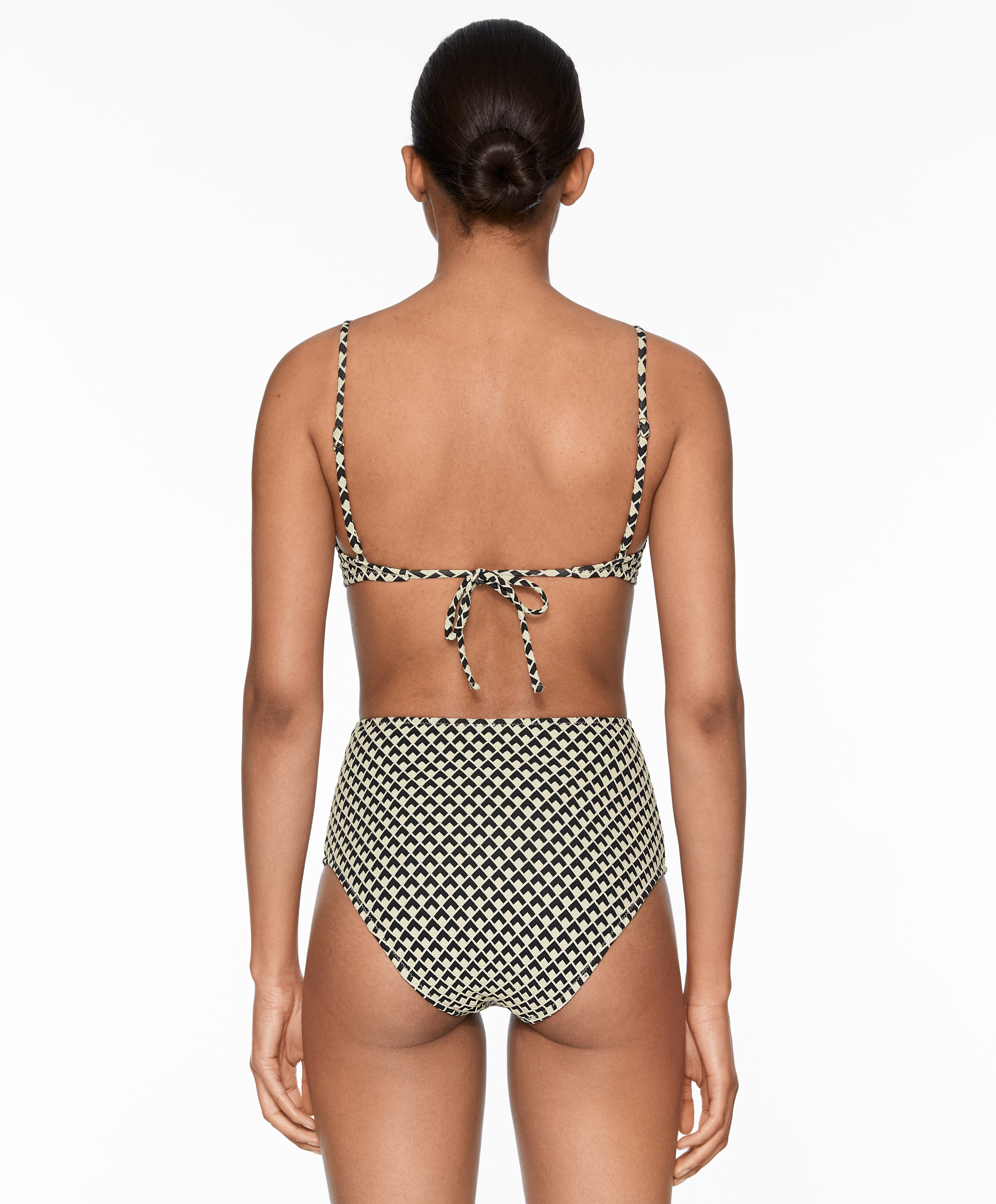 OYSHO Geometric jacquard high-rise bikini briefs