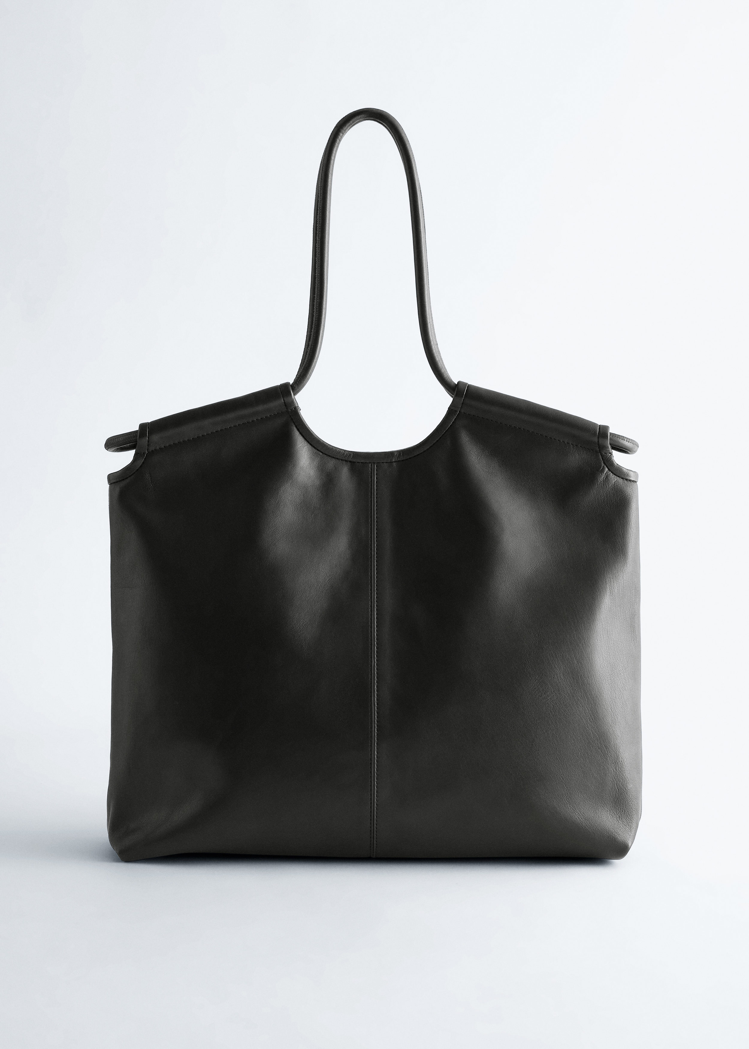 & Other Stories LARGE LEATHER TOTE BAG