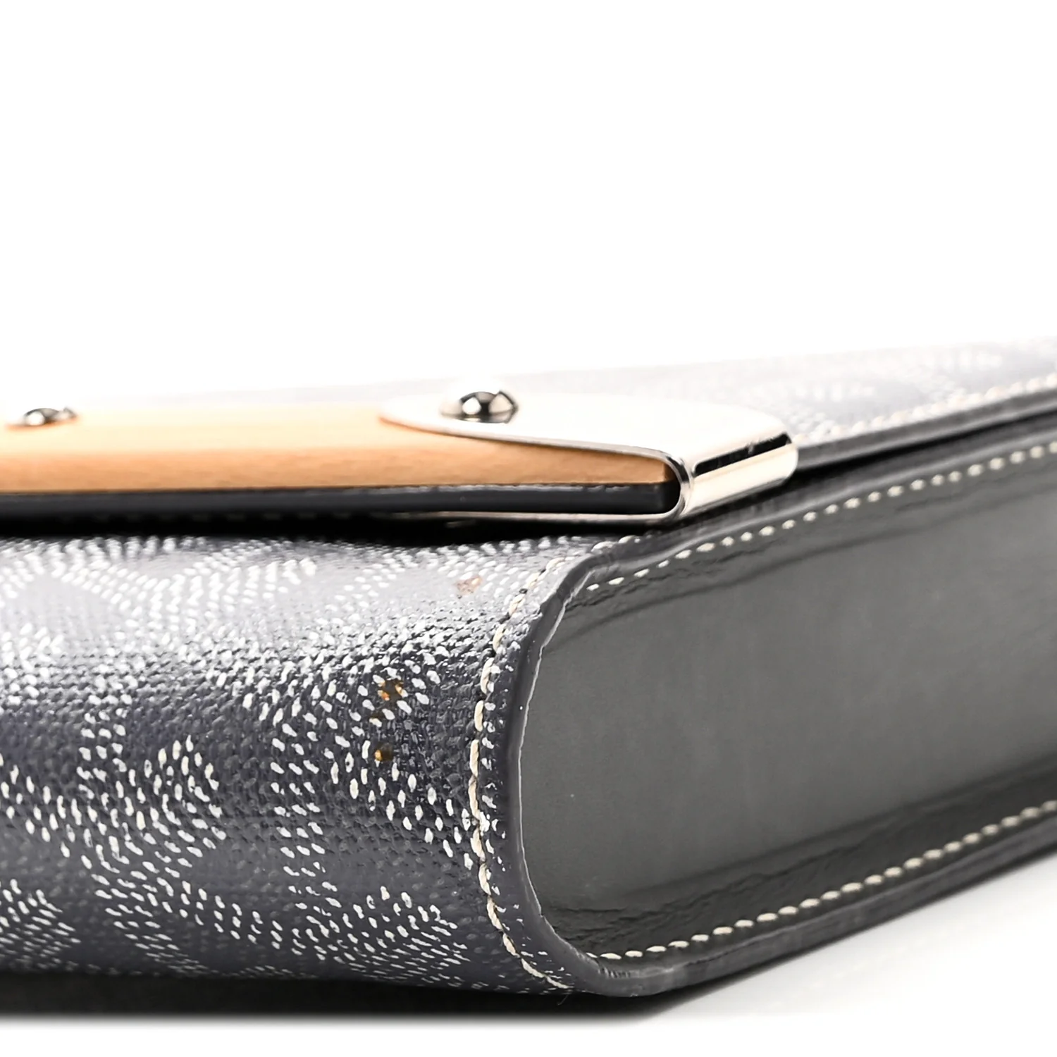 Goyardine Monte Carlo Bois Clutch With Strap Gray - Top Club