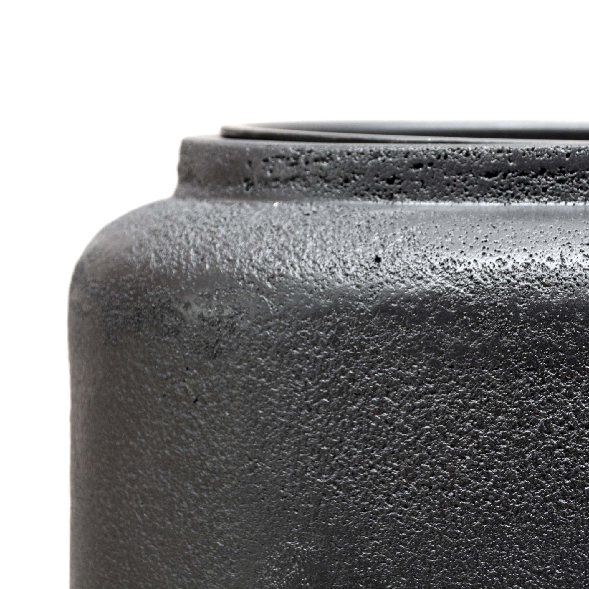 Plantenpot Horsens S rough black Ø37 x H50 cm