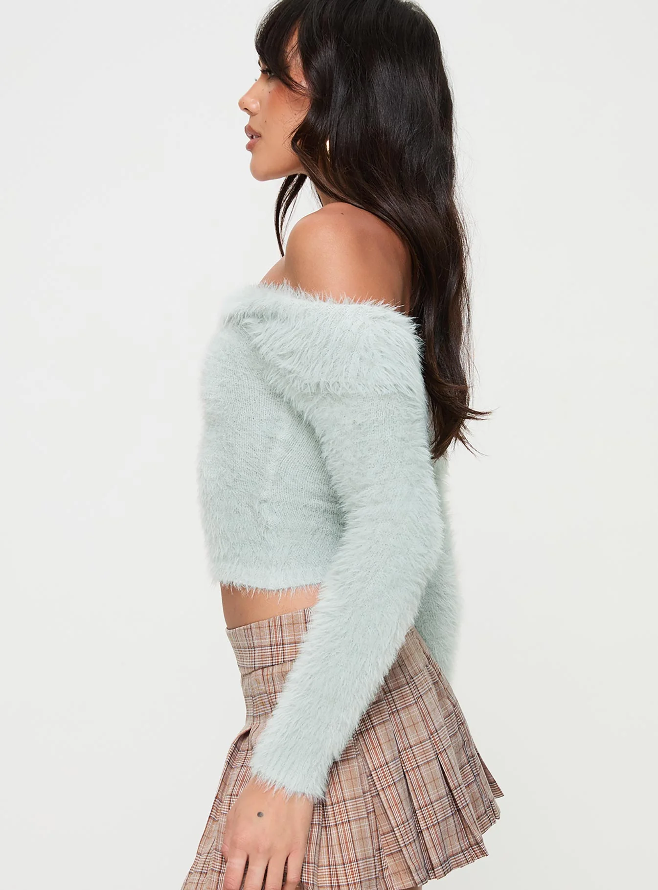 Coecoe Off The Shoulder Sweater Grey