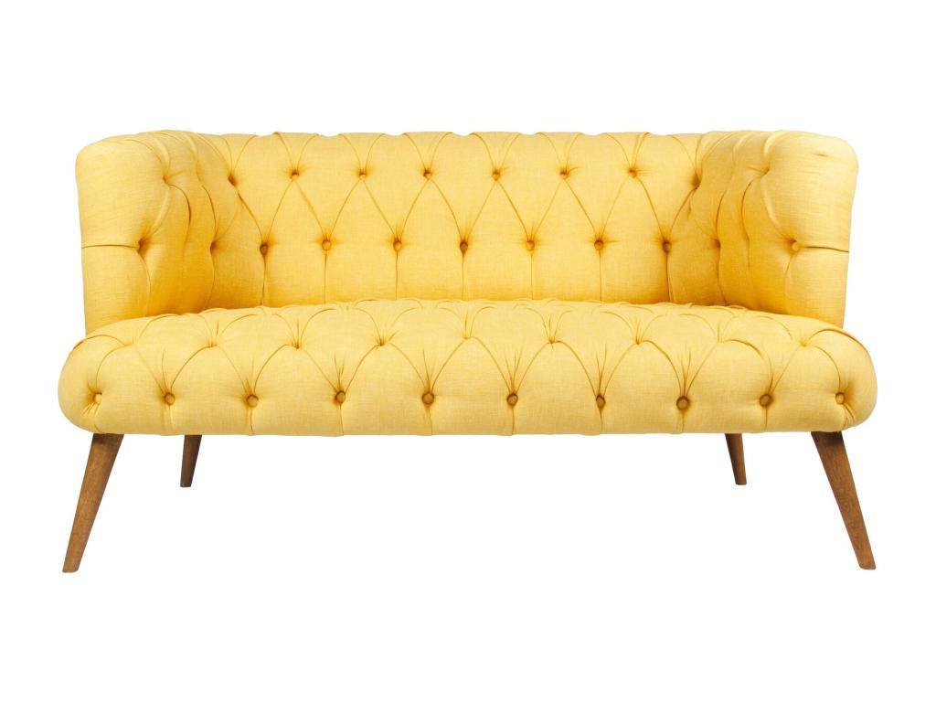 Sofá chJolivenfield 249 Amarillo 140x75x76cm Tapiz Patas Madera