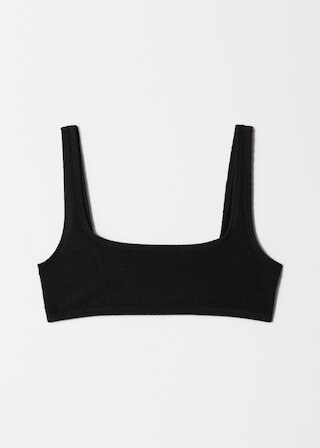 & Other Stories TEXTURED SQUARE-NECK BIKINI TOP