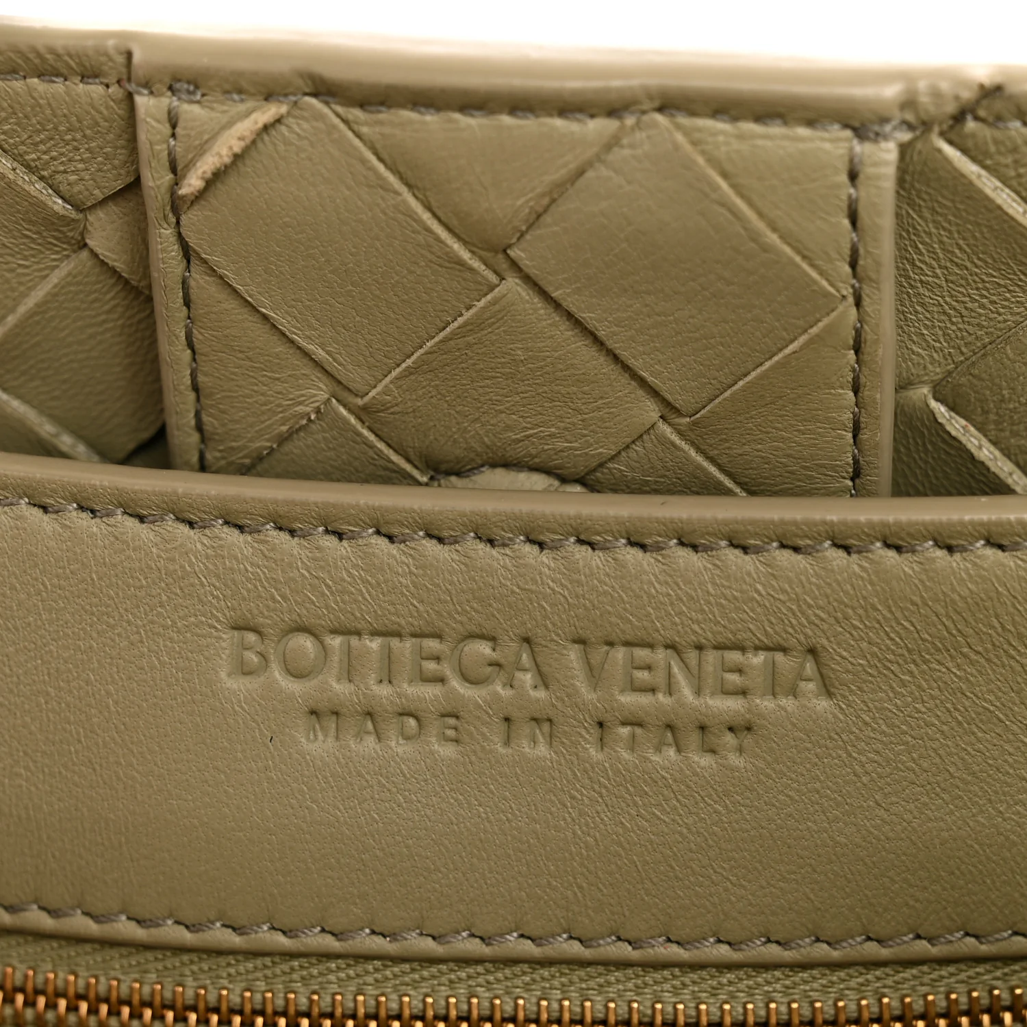 Nappa Intrecciato Medium Andiamo Shoulder Bag Travertine - Top Club