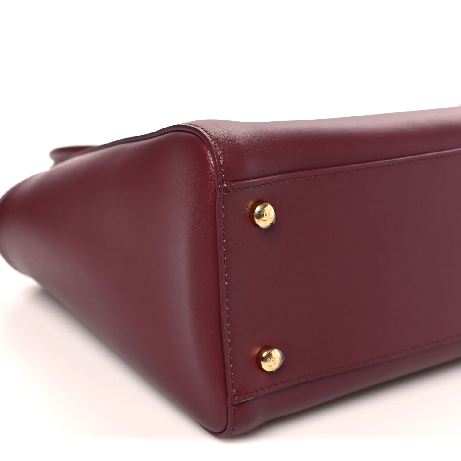 Calfskin Archetype Small Shopping Tote Dark Burgundy - Top Club