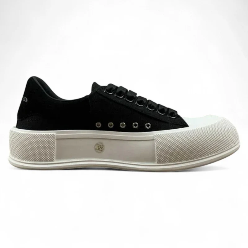 Alexander McQueen Vulcanized Sneakers – Black  White - Sneaker Replica Workshop