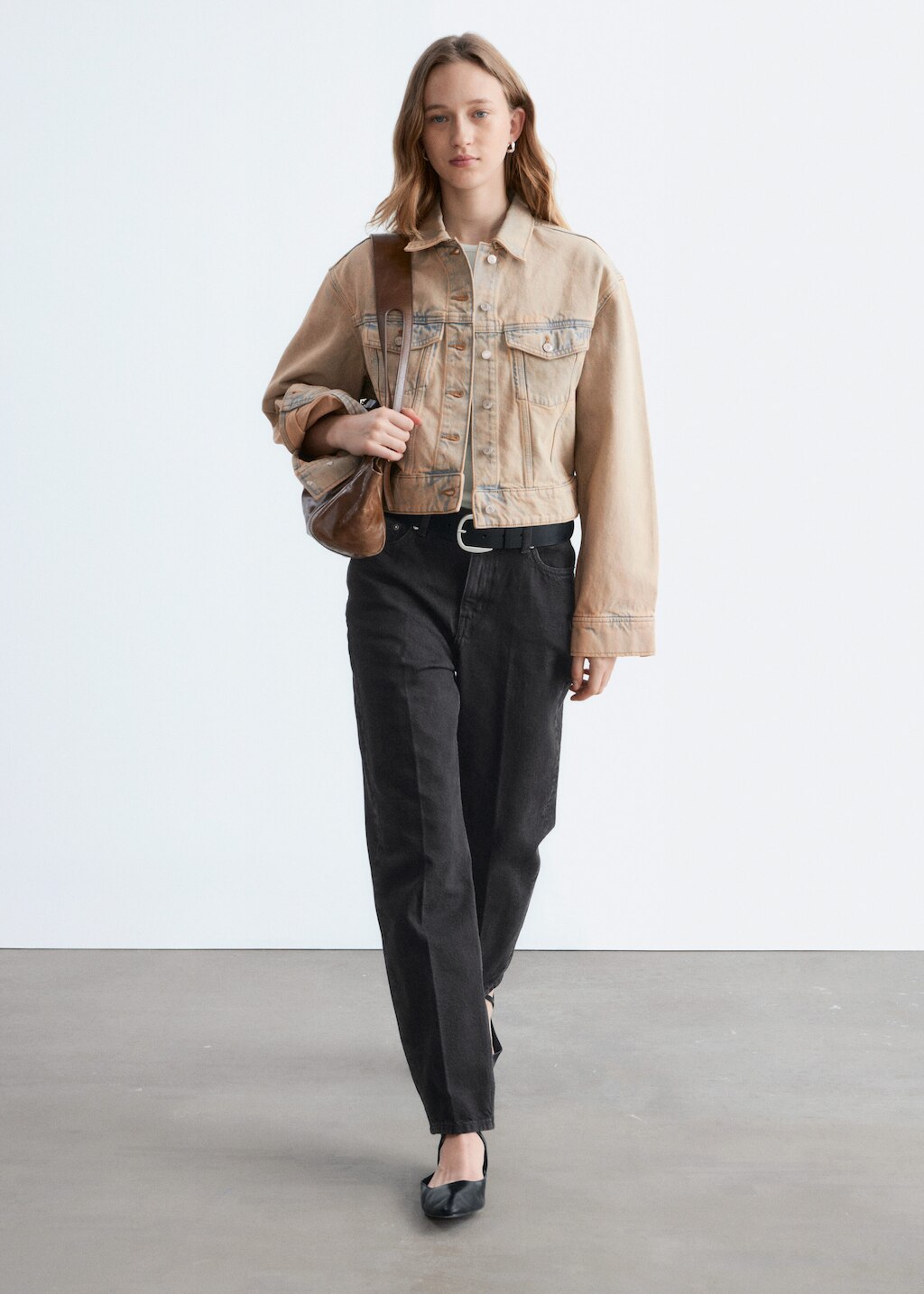 & Other Stories CROPPED OVERDYE DENIM JACKET