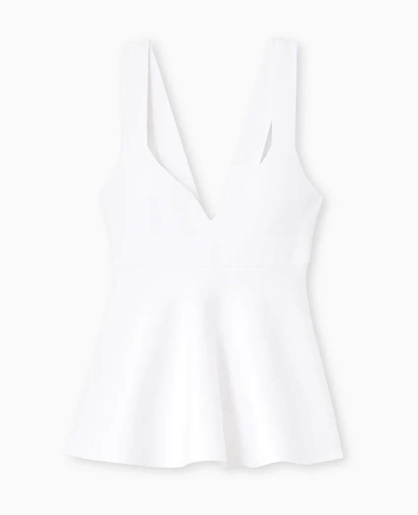 Pimkie Top peplum en maille serrée encolure cœur