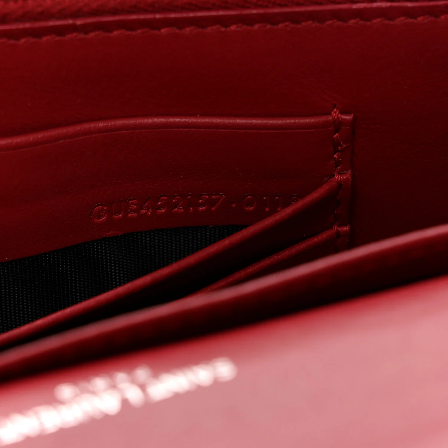 Calfskin Crocodile Embossed Monogram Sunset Chain Wallet Rouge Eros - Top Club