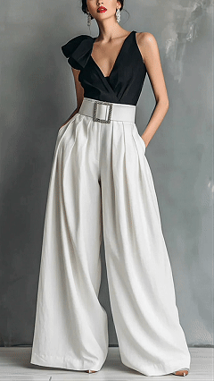 Women's High-Waisted, Loose-Fit, Solid-Color Business Casual Trousers - Nordfashionstorm - Women's Clothing, Fashion for You - Nordfashionstorm.com