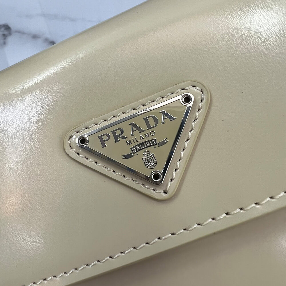 Small Prada Cleo brushed leather shoulder bag with flap - Top Club
