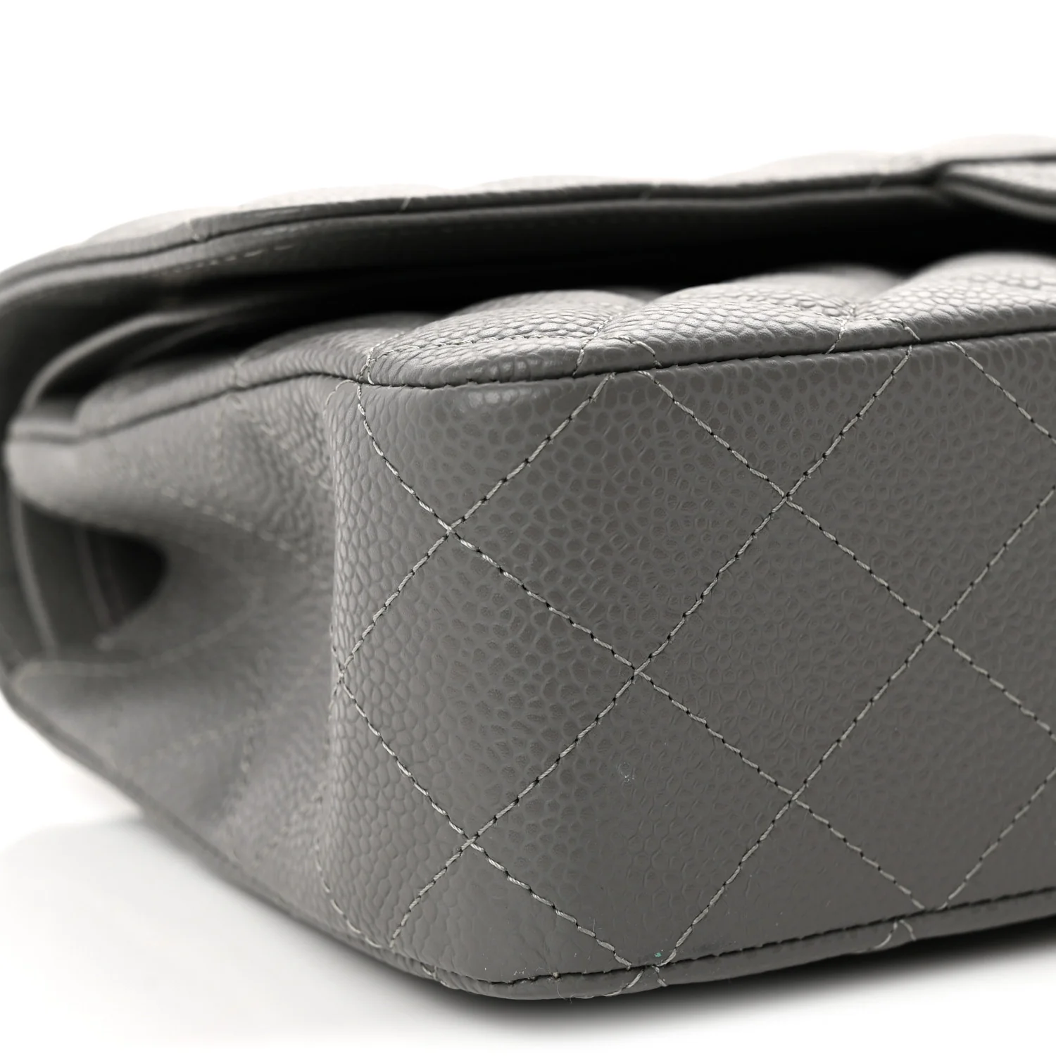 Caviar Quilted Medium Double Flap Grey - Top Club