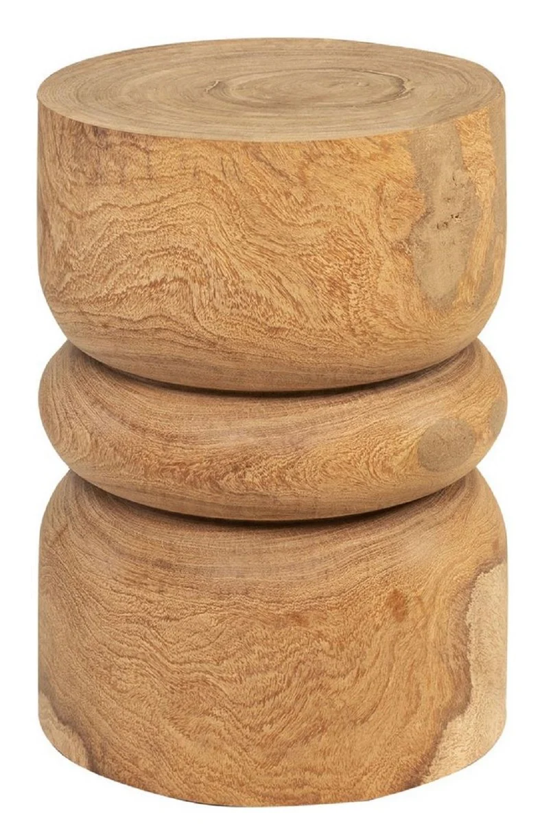 Luxury solid wood side table / stool natural color Ø 33.5 x H. 46 cm - luxury furniture