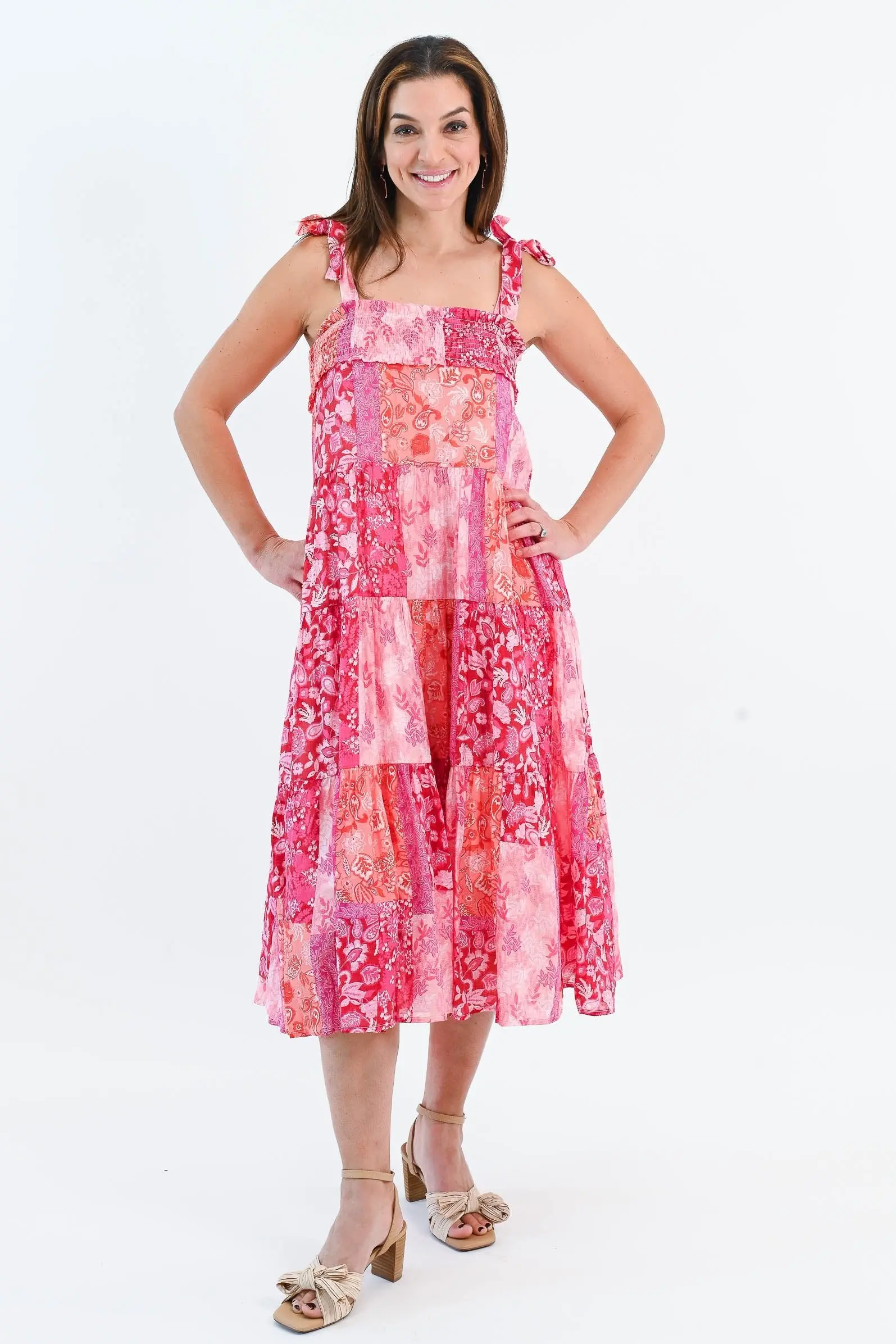 What's Next Shoulder Tie Midi Dress - ALJEGJ