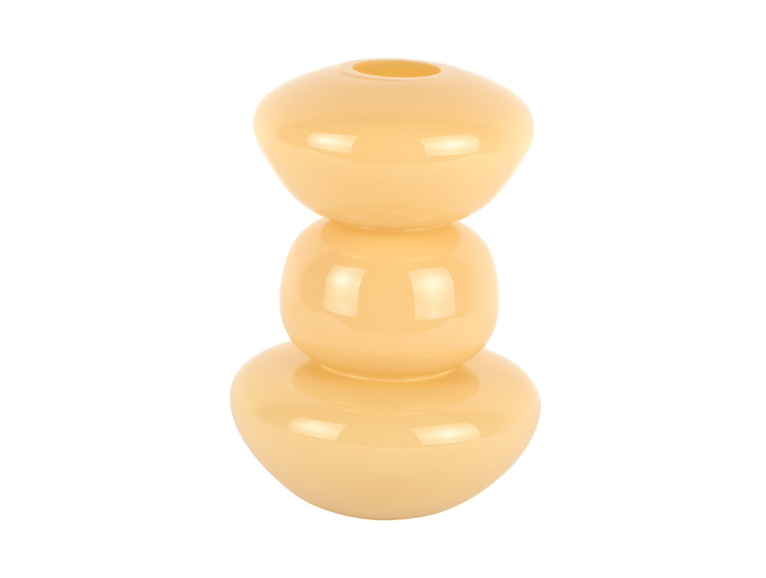 Vase Bubbles glass medium soft yellow