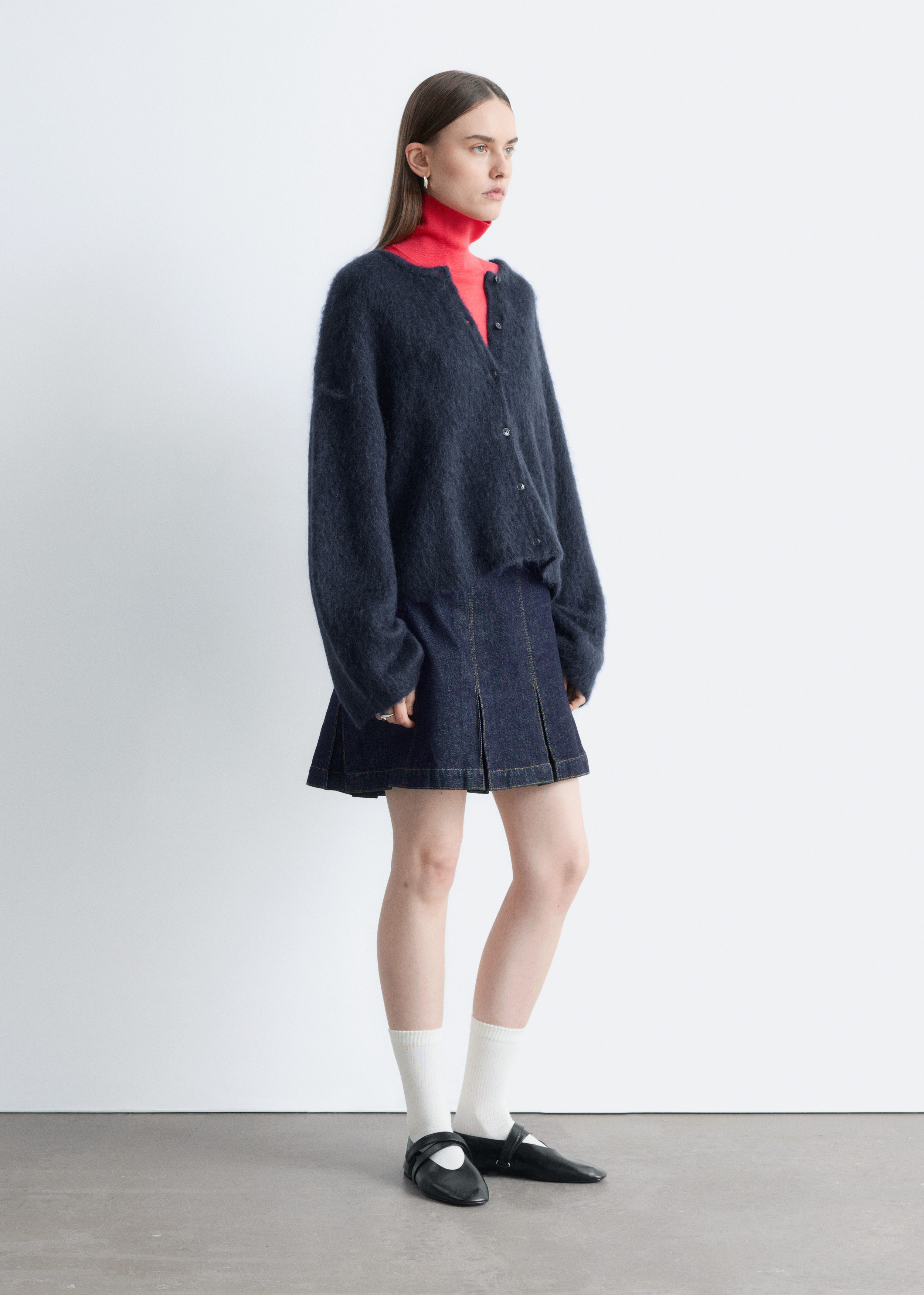 & Other Stories BRUSHED MOHAIR-BLEND CARDIGAN