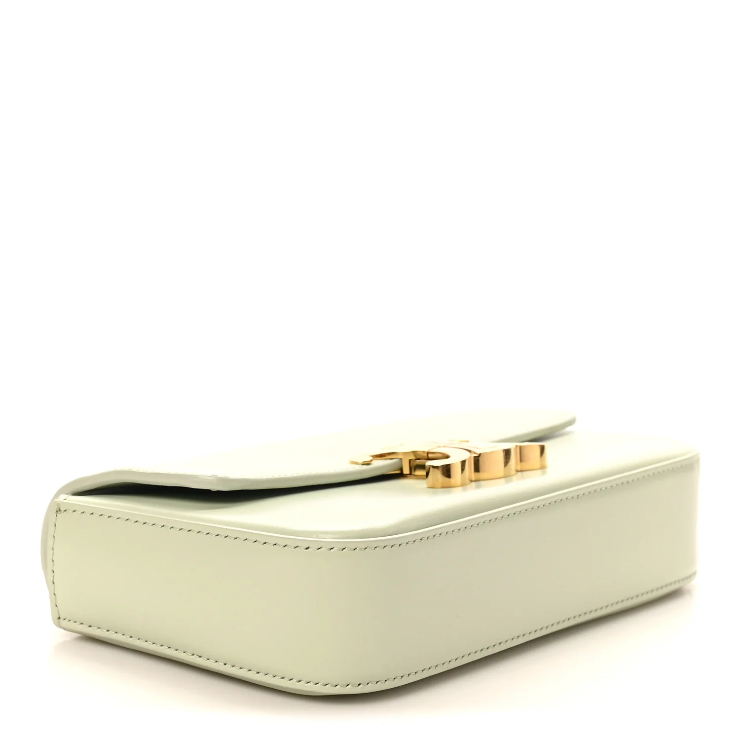 Shiny Calfskin Triomphe Chain Shoulder Bag Jade - Top Club