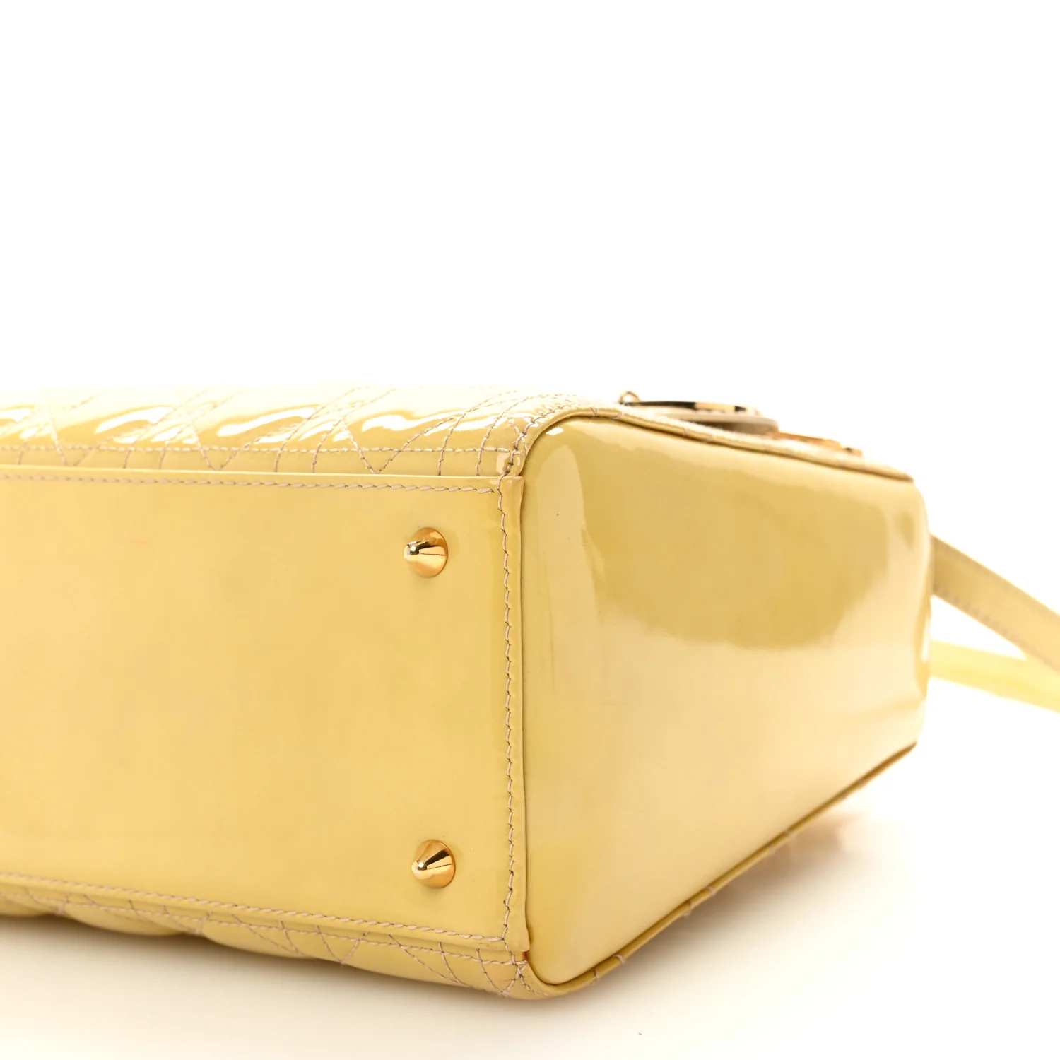 Patent Cannage Medium Lady Dior Beige - Top Club