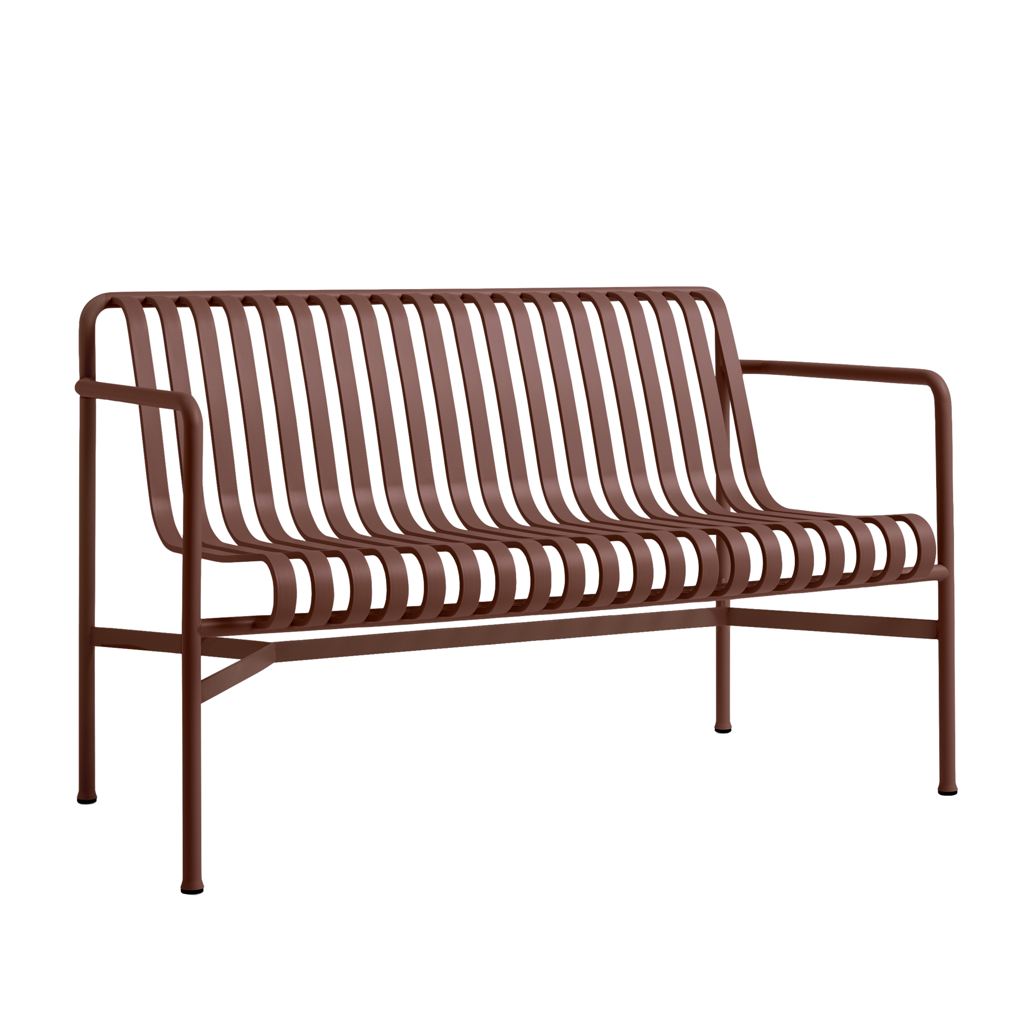 Tuinbank Palissade Dining met armleuning iron red