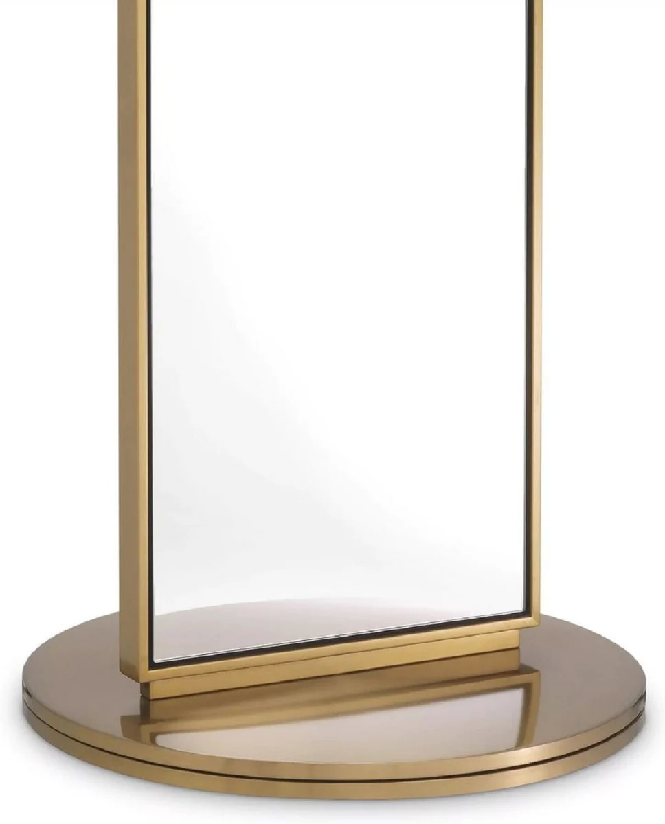Luxury standing mirror brass Ø 55 x H. 200 cm - Freestanding rotating double-sided stainless steel standing mirror - Bedroom mirror - Bedroom furniture - Luxury quality
